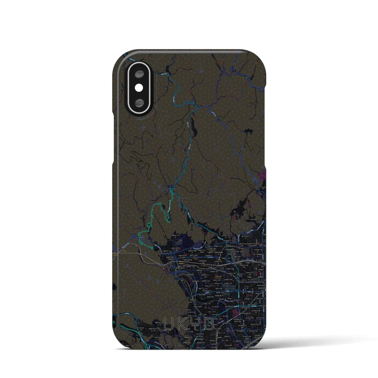 【右京(京都府)】地図柄iPhoneケース(バックカバータイプ)