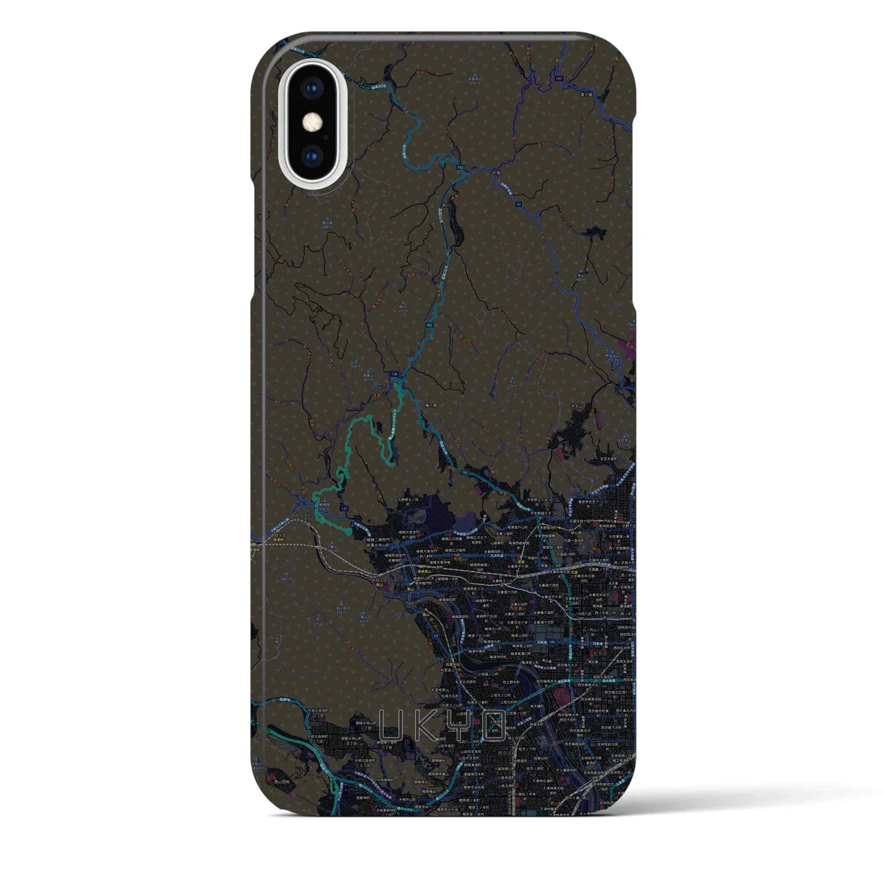 【右京(京都府)】地図柄iPhoneケース(バックカバータイプ)