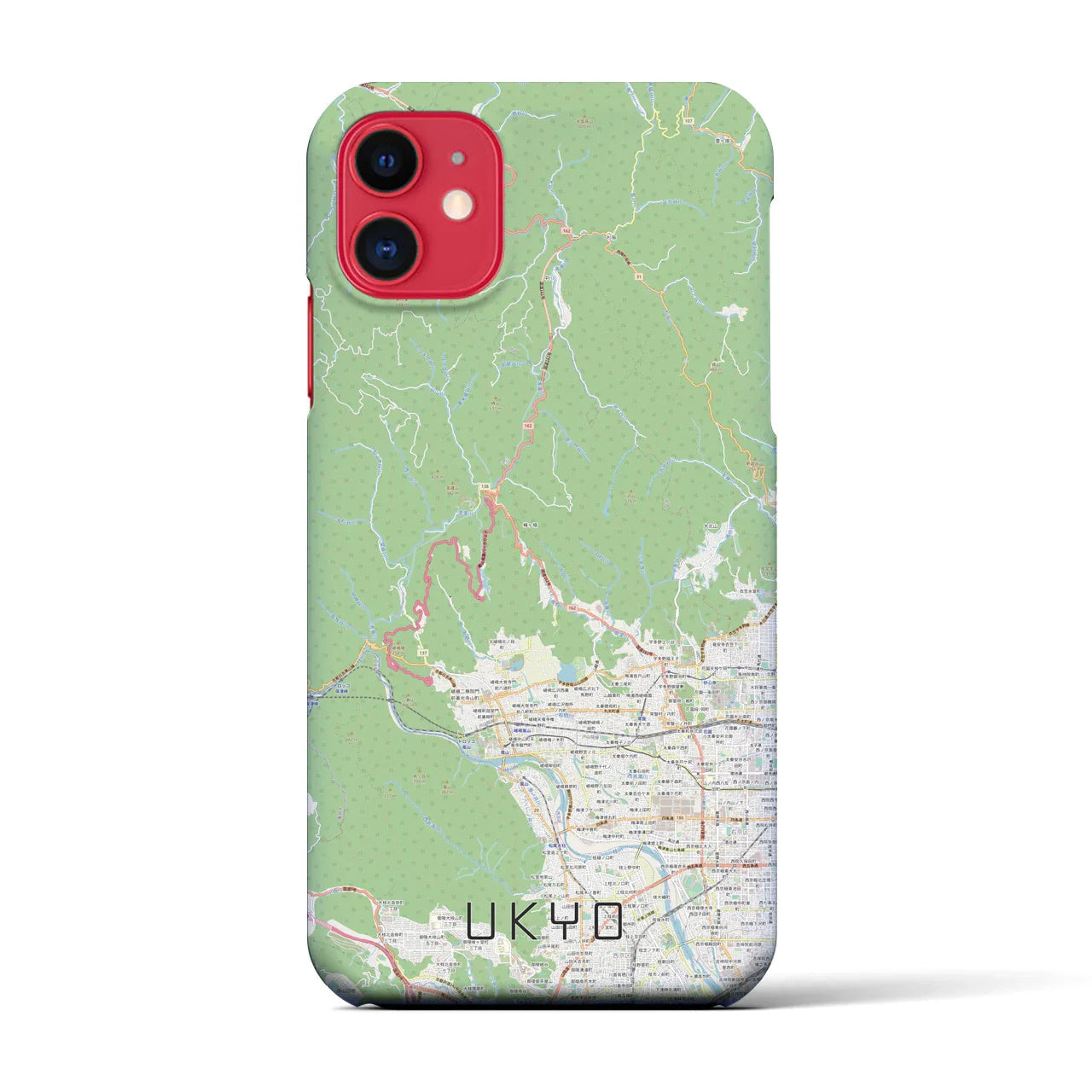 【右京(京都府)】地図柄iPhoneケース(バックカバータイプ)