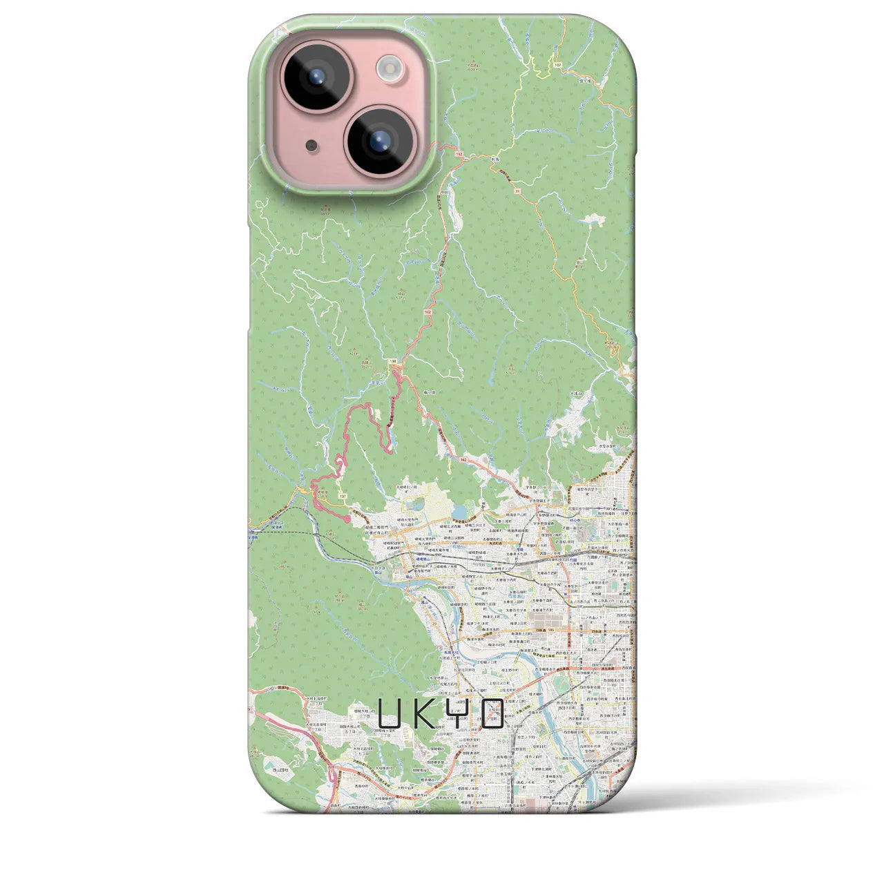 【右京(京都府)】地図柄iPhoneケース(バックカバータイプ)