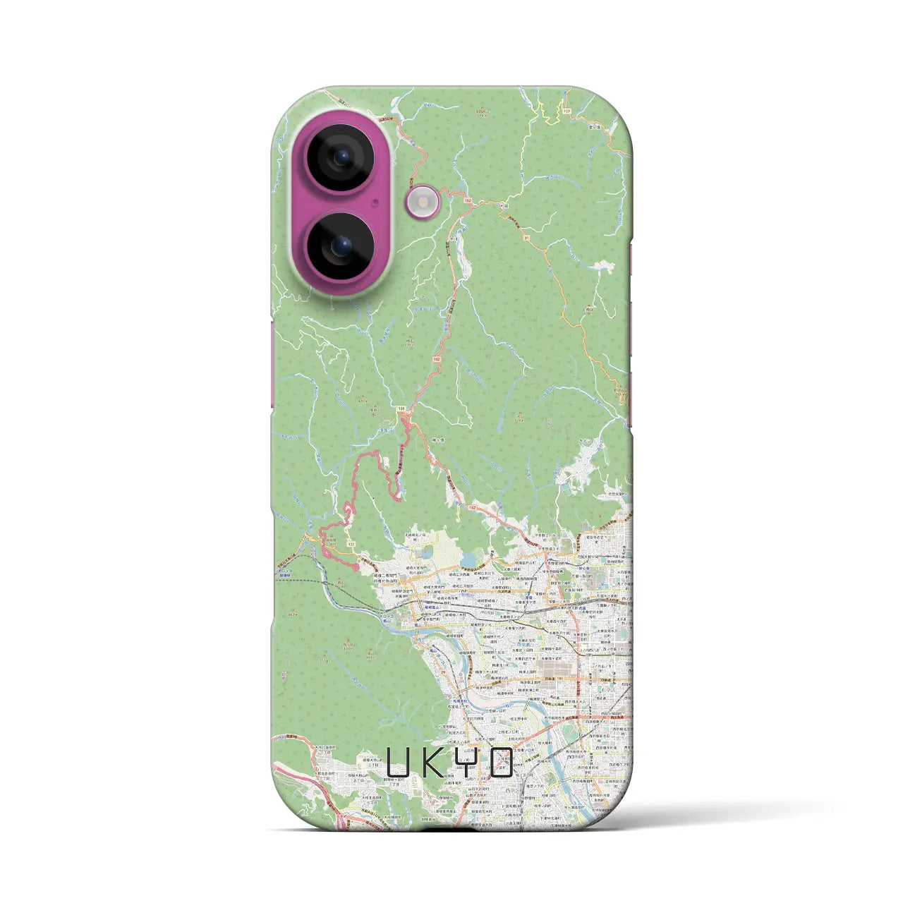 【右京(京都府)】地図柄iPhoneケース(バックカバータイプ)