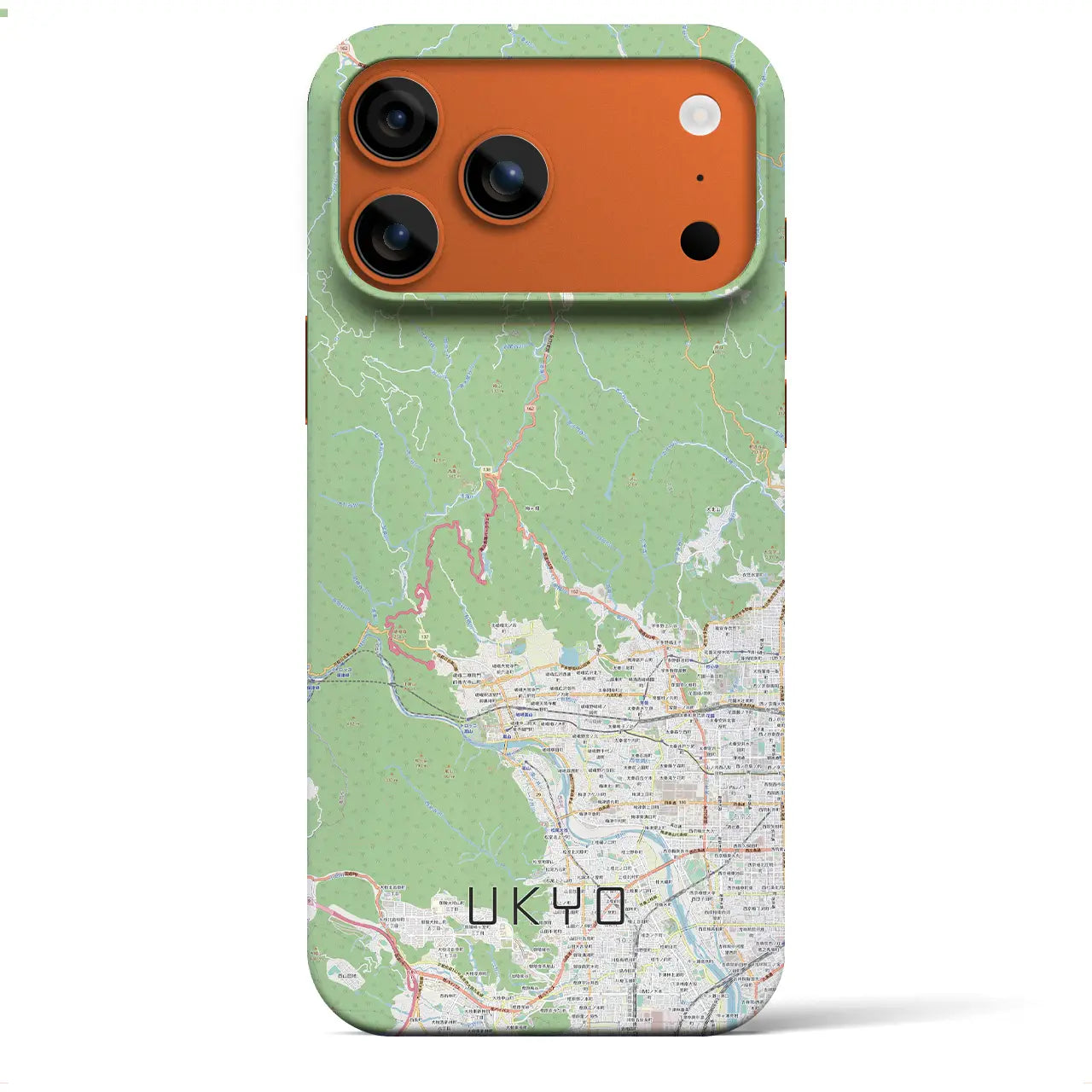 【右京(京都府)】地図柄iPhoneケース(バックカバータイプ)ブラック・iPhone 17 Pro Max 用