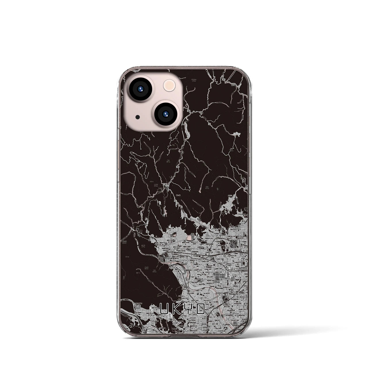 【右京(京都府)】地図柄iPhoneケース(クリアタイプ)