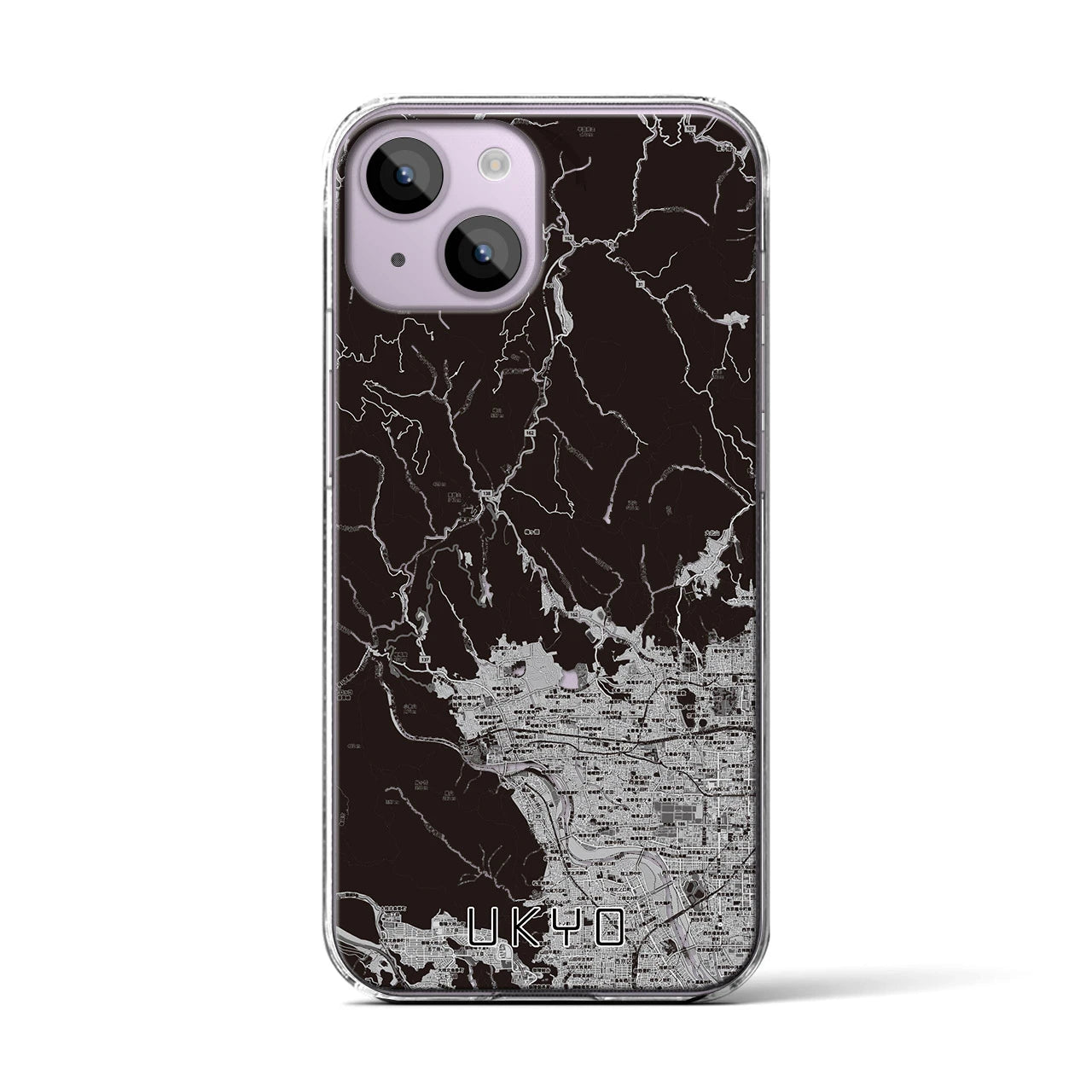 【右京(京都府)】地図柄iPhoneケース(クリアタイプ)