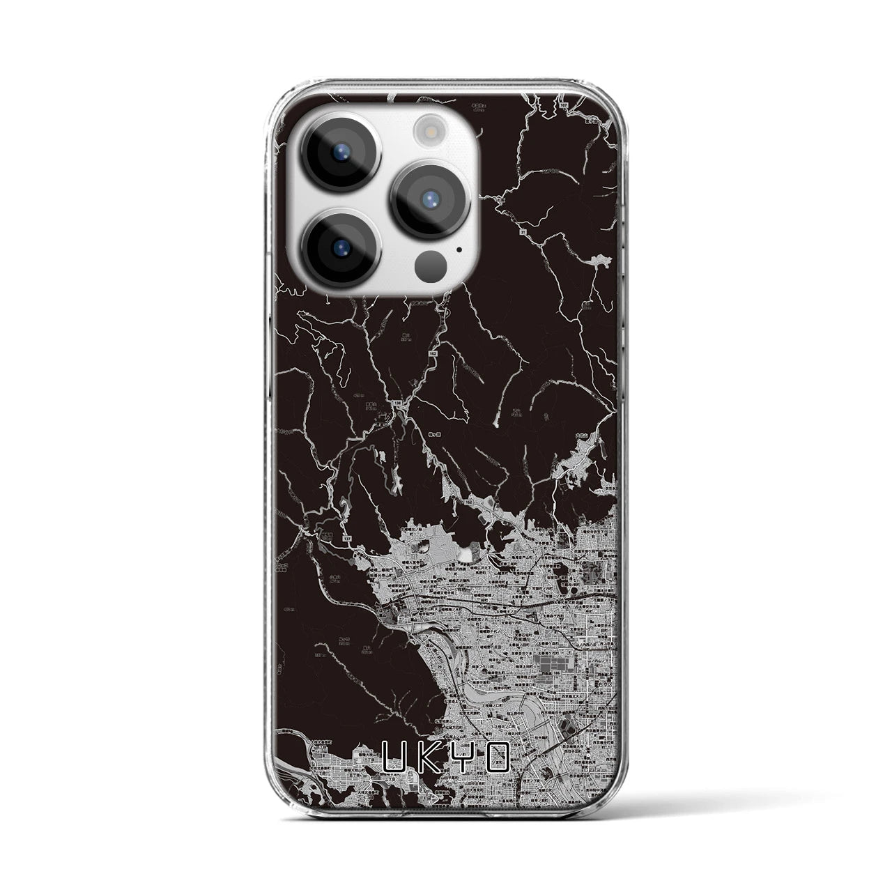 【右京(京都府)】地図柄iPhoneケース(クリアタイプ)