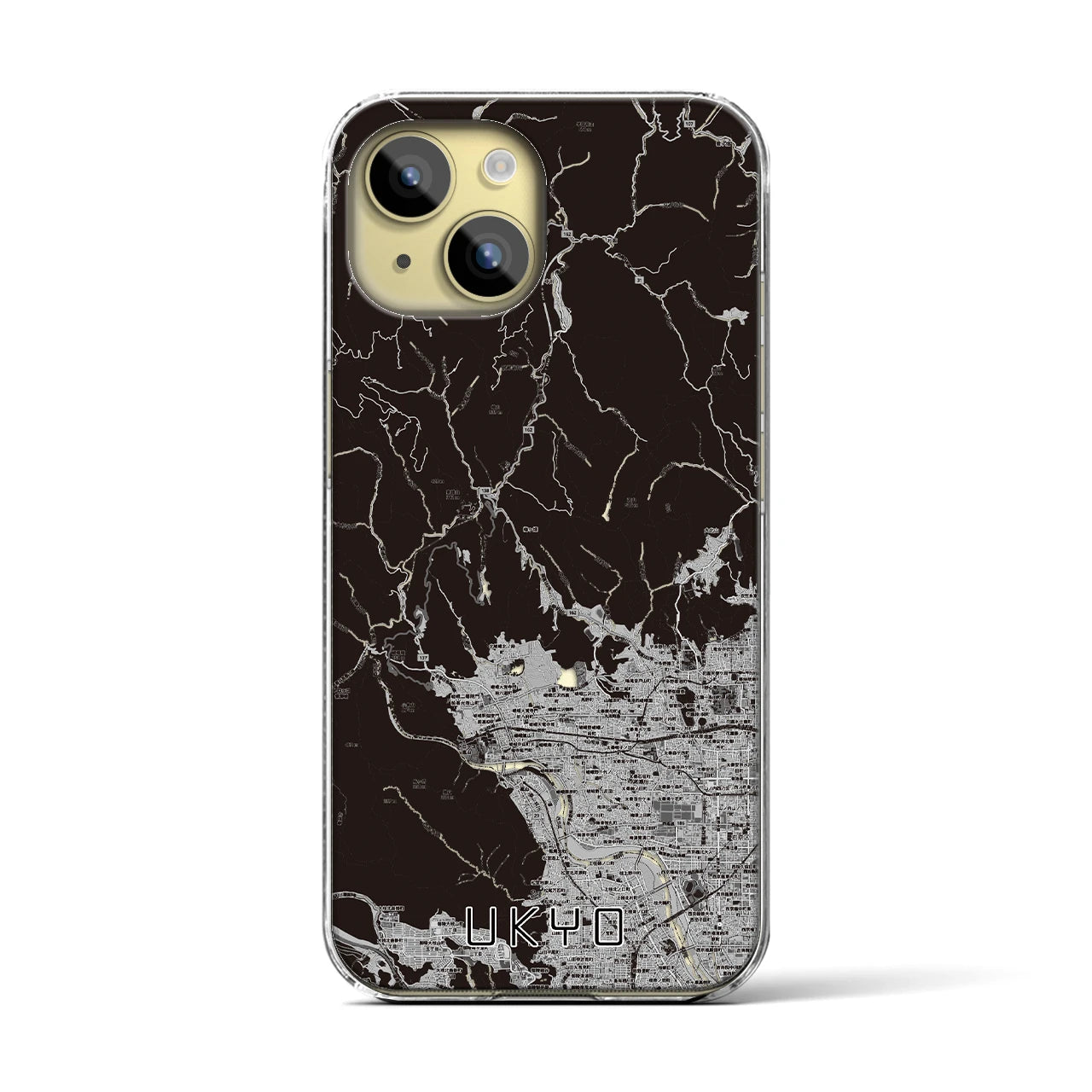 【右京(京都府)】地図柄iPhoneケース(クリアタイプ)