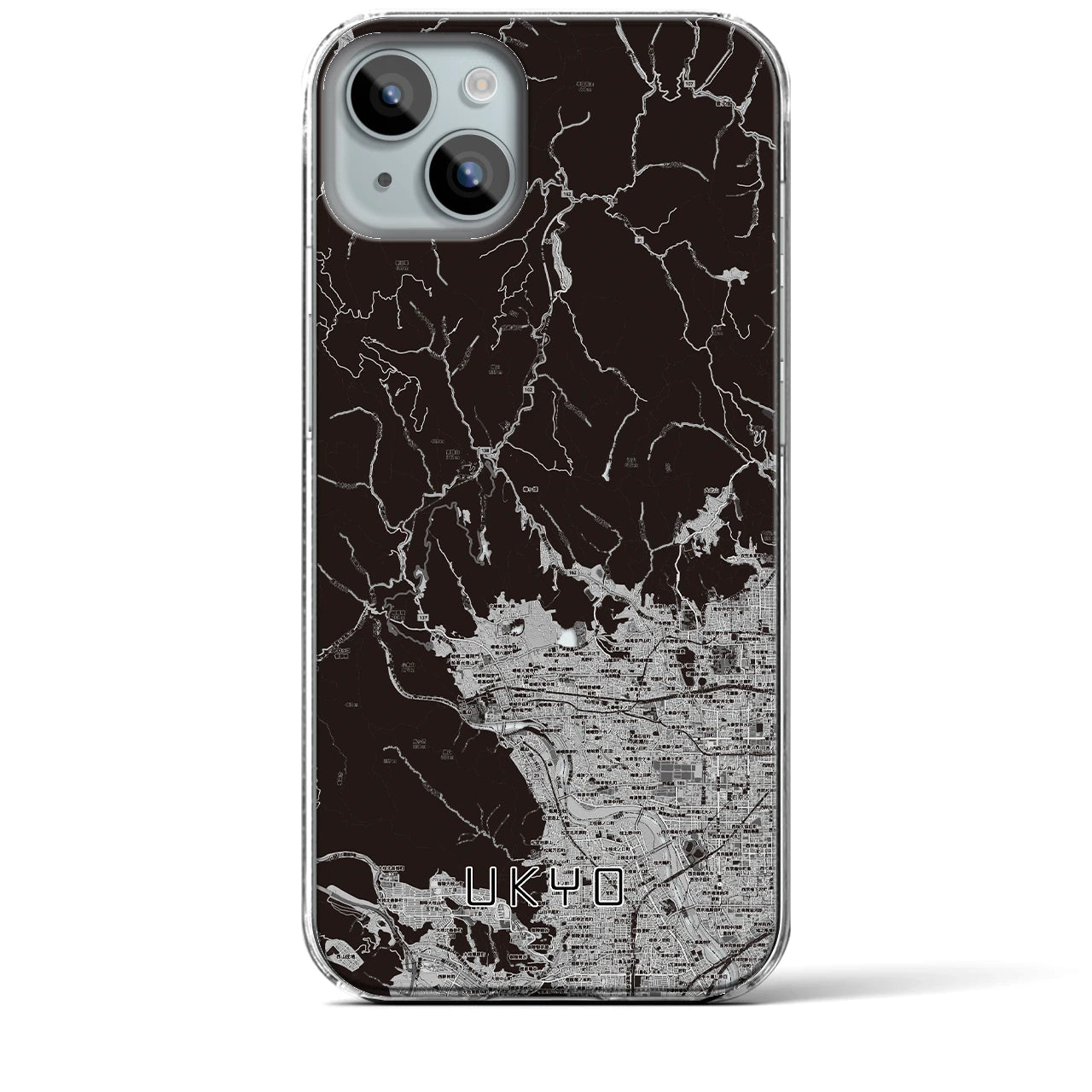 【右京(京都府)】地図柄iPhoneケース(クリアタイプ)