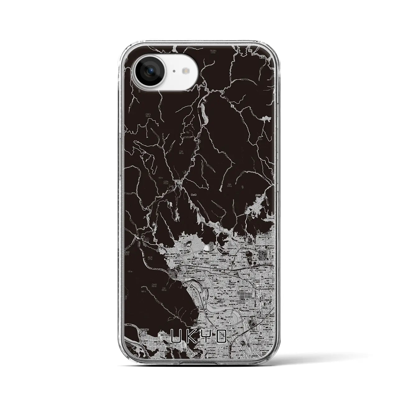 【右京(京都府)】地図柄iPhoneケース(クリアタイプ)