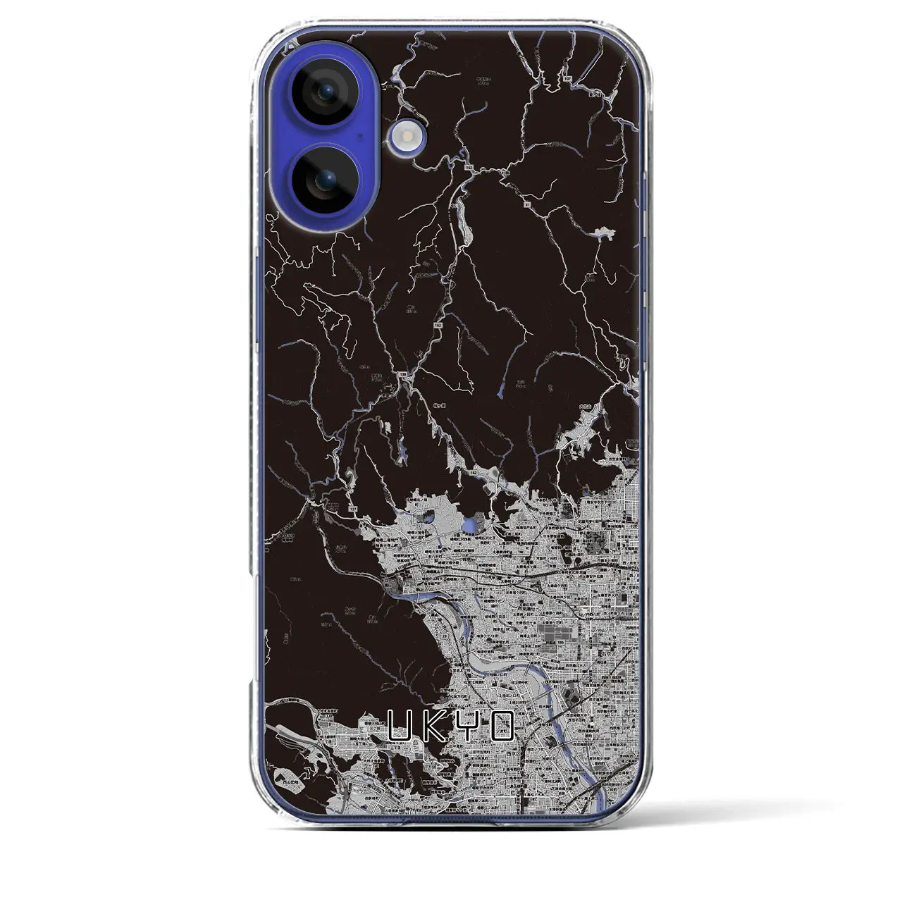 【右京(京都府)】地図柄iPhoneケース(クリアタイプ)