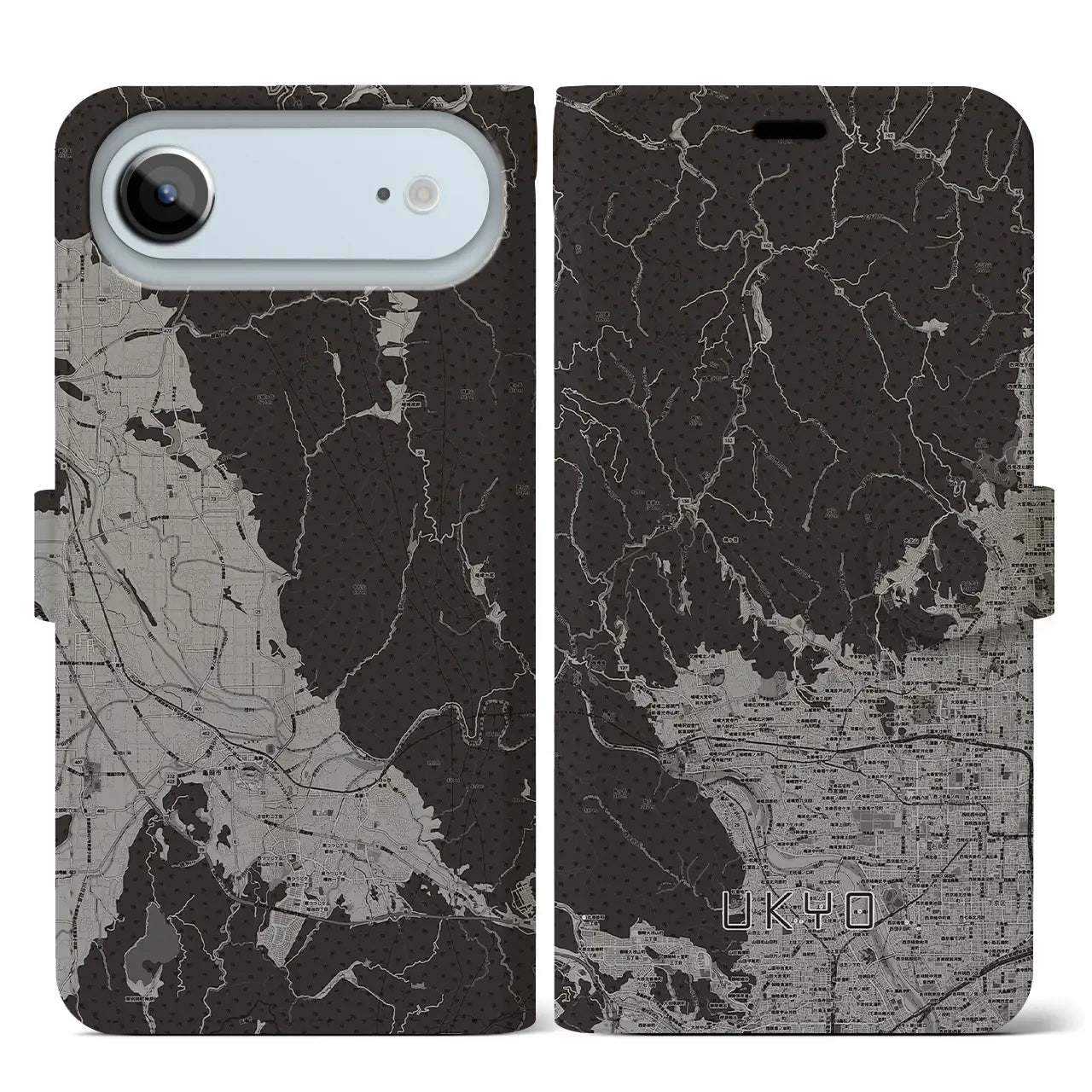 【右京(京都府)】地図柄iPhoneケース(手帳タイプ)