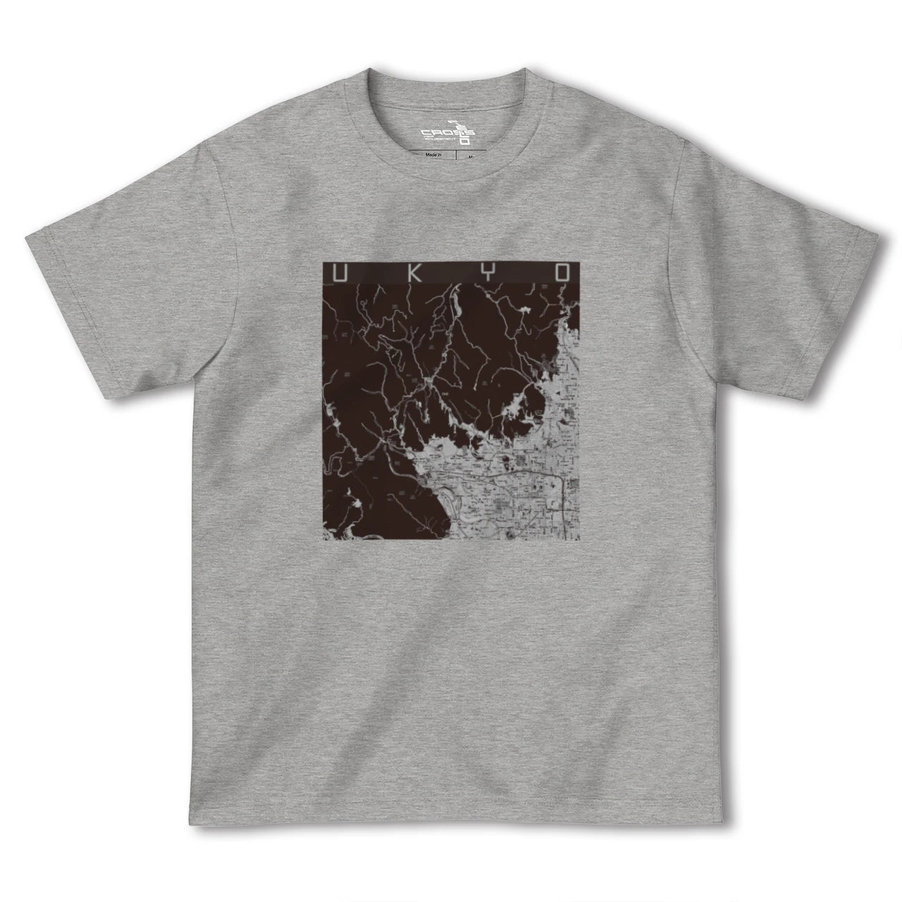 【右京(京都府)】地図柄ヘビーウェイトTシャツ