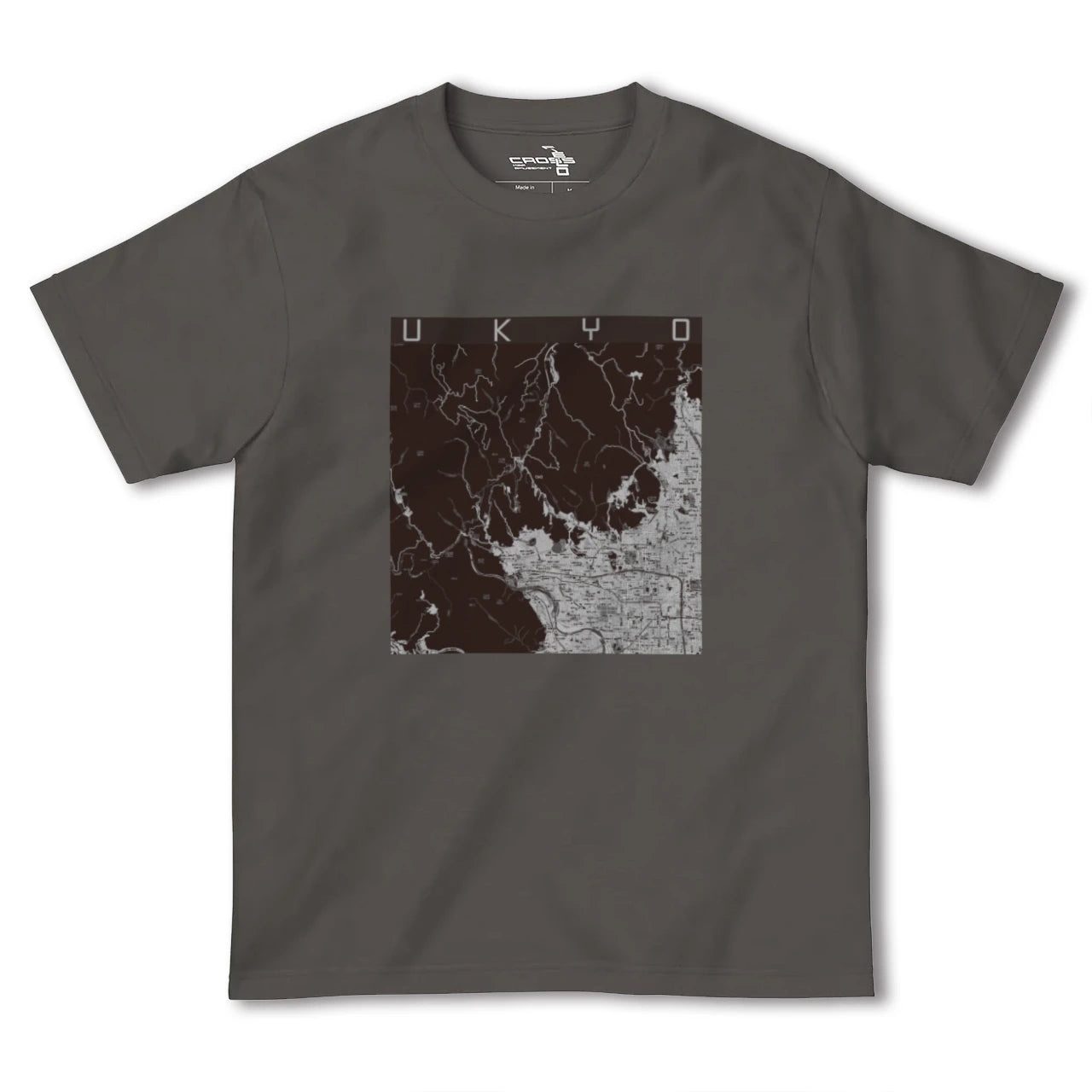 【右京(京都府)】地図柄ヘビーウェイトTシャツ