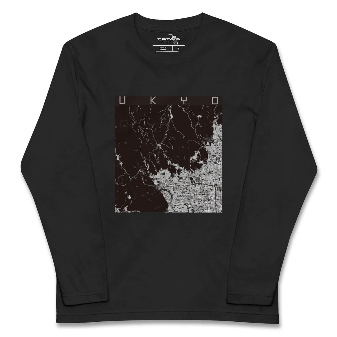 【右京(京都府)】地図柄ロングスリーブTシャツ