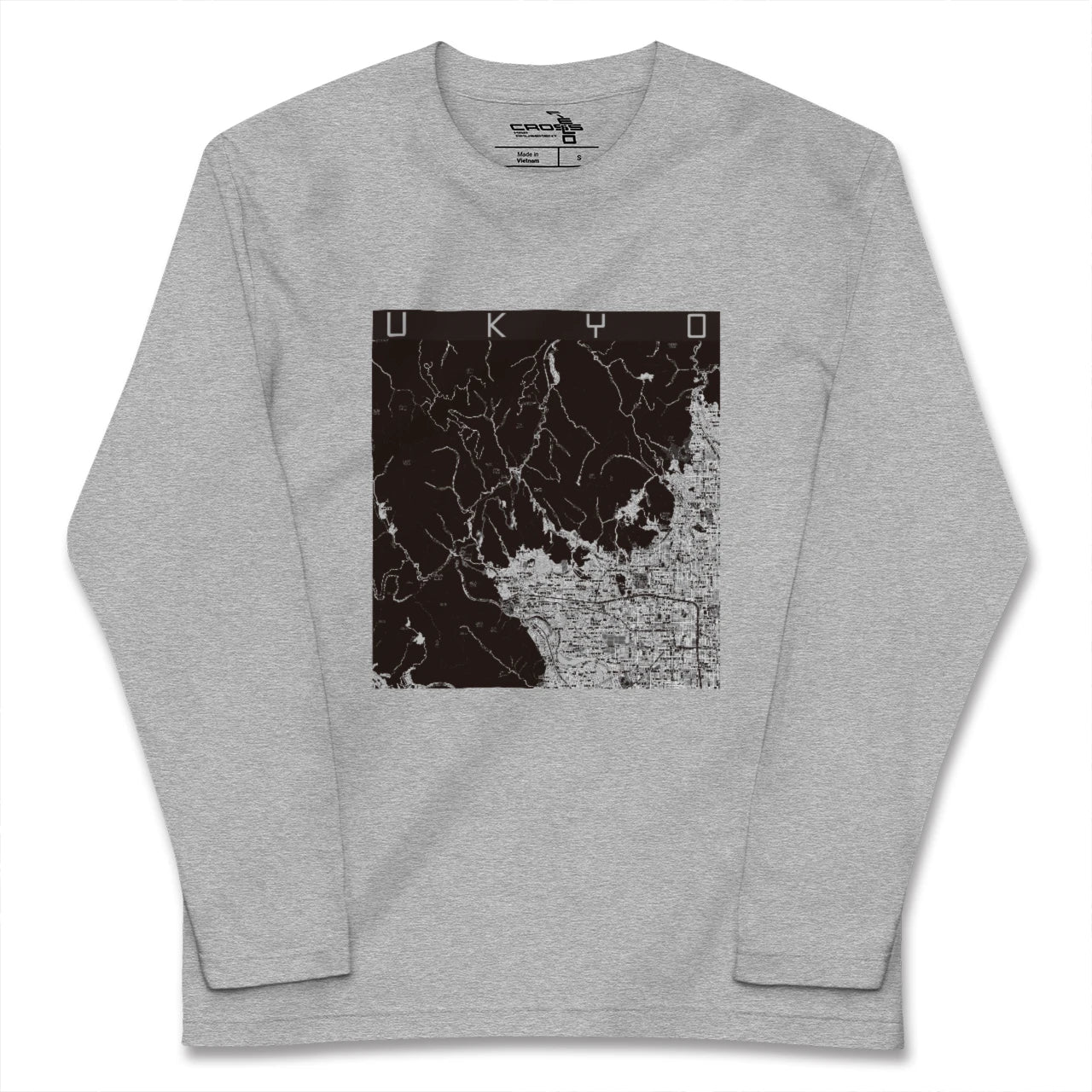 【右京(京都府)】地図柄ロングスリーブTシャツ