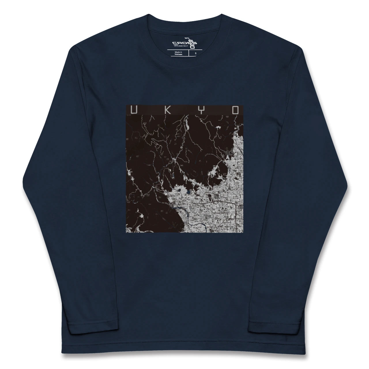 【右京(京都府)】地図柄ロングスリーブTシャツ