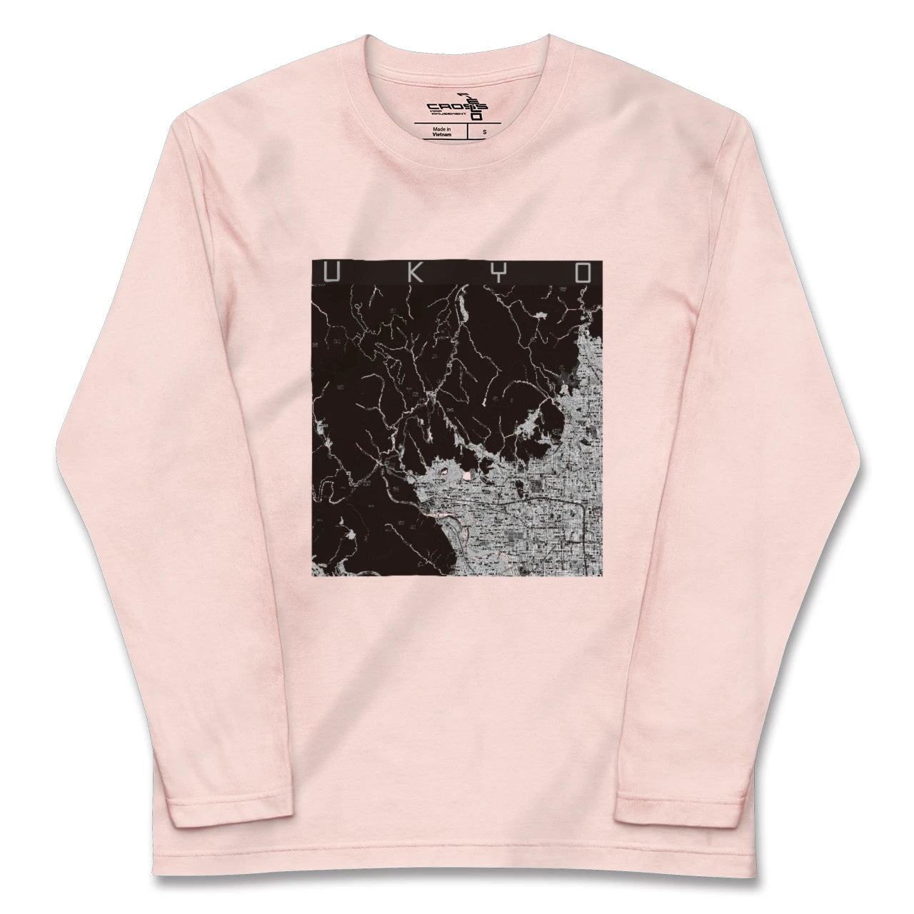【右京(京都府)】地図柄ロングスリーブTシャツ