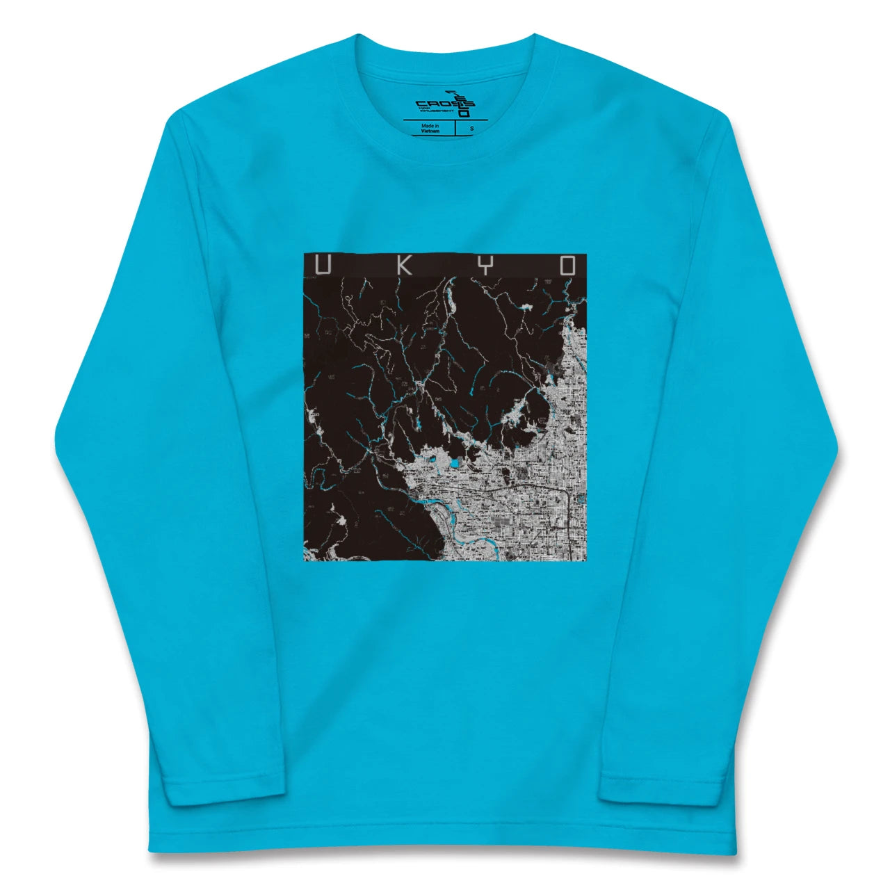 【右京(京都府)】地図柄ロングスリーブTシャツ