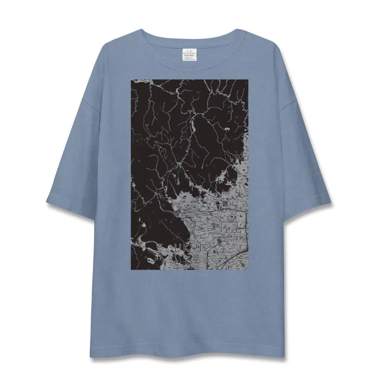 【右京(京都府)】地図柄ビッグシルエットTシャツ