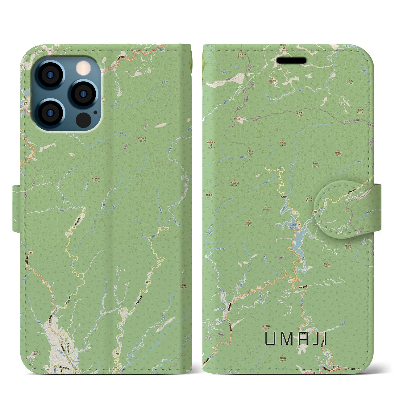 【馬路(高知県)】地図柄iPhoneケース(手帳タイプ)
