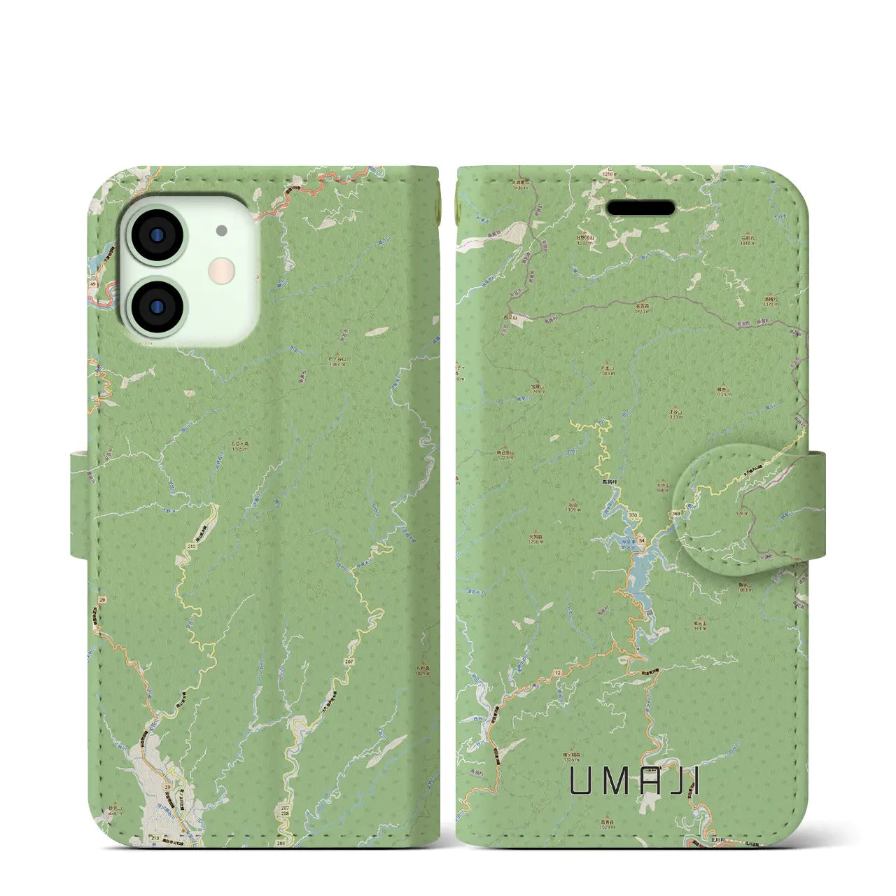 【馬路(高知県)】地図柄iPhoneケース(手帳タイプ)