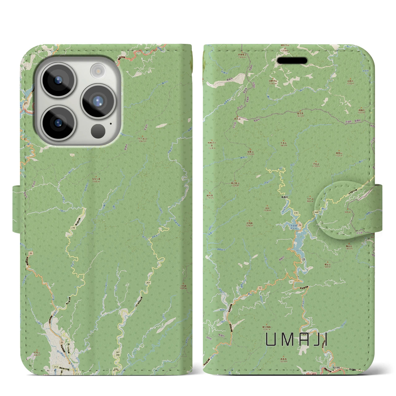 【馬路(高知県)】地図柄iPhoneケース(手帳タイプ)