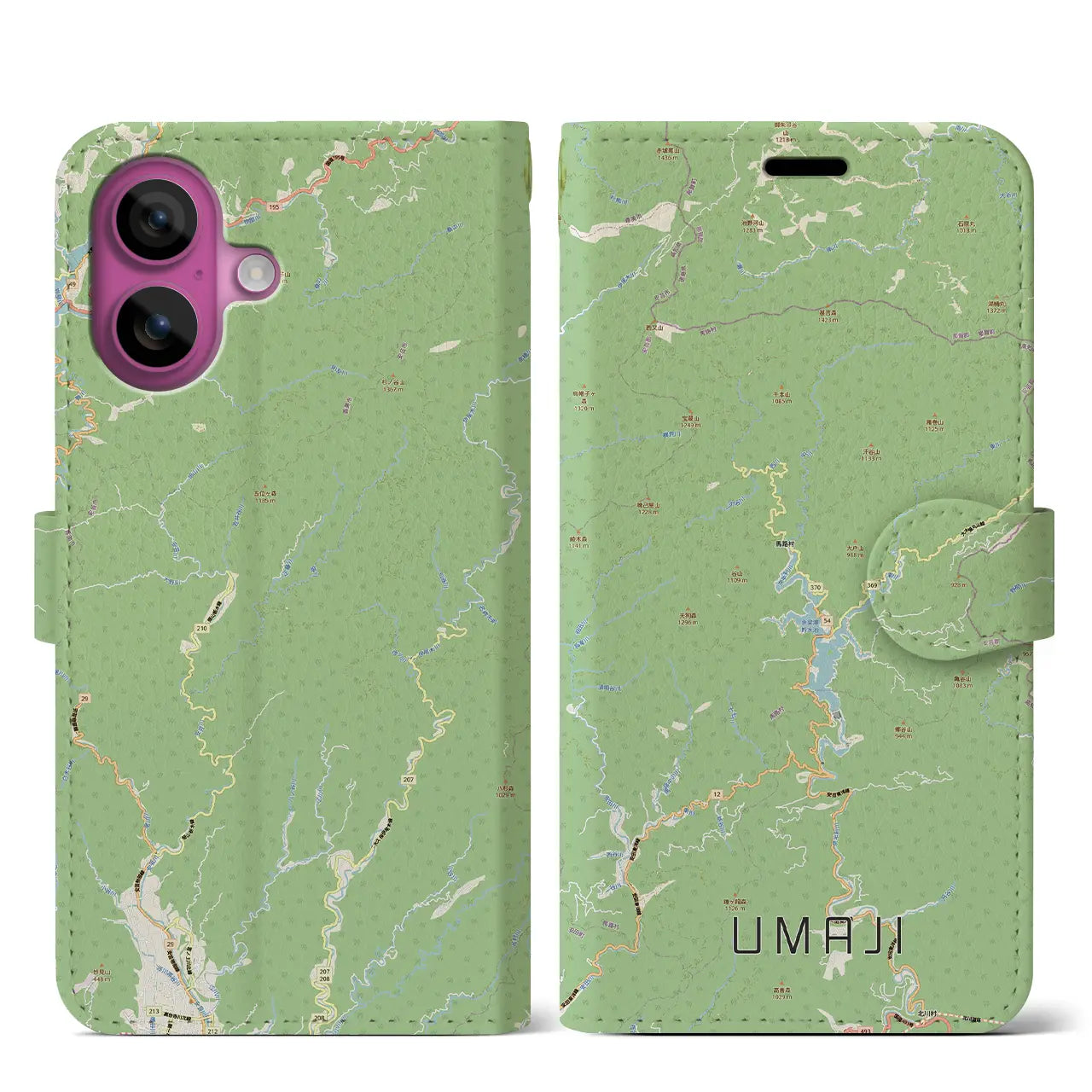 【馬路(高知県)】地図柄iPhoneケース(手帳タイプ)