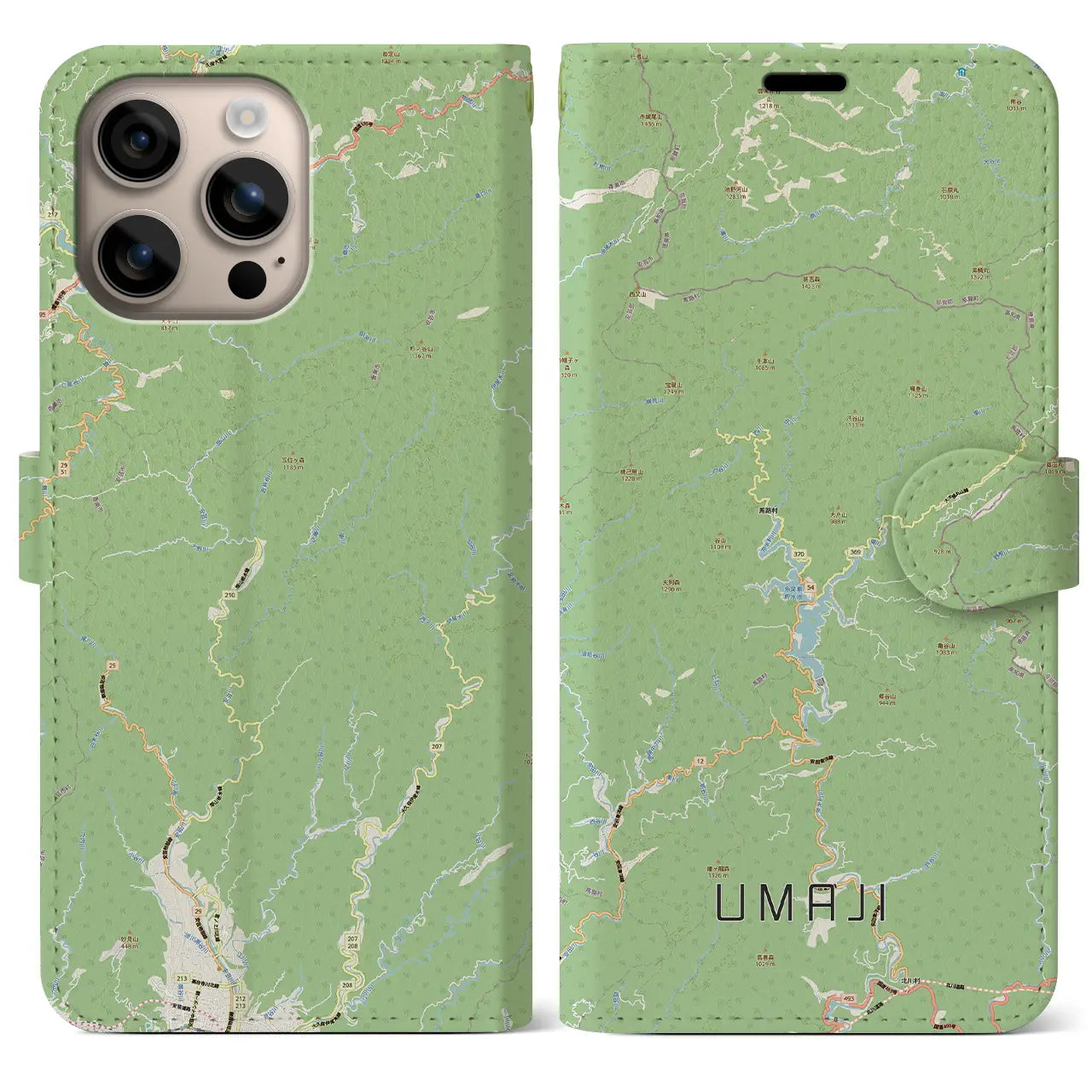 【馬路(高知県)】地図柄iPhoneケース(手帳タイプ)
