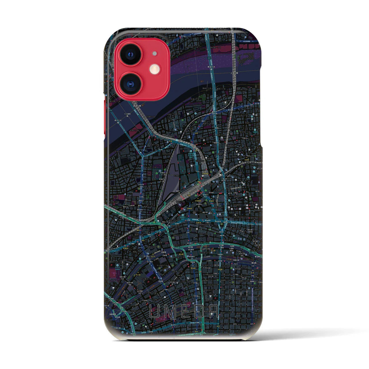 【梅田(大阪府)】地図柄iPhoneケース(バックカバータイプ)