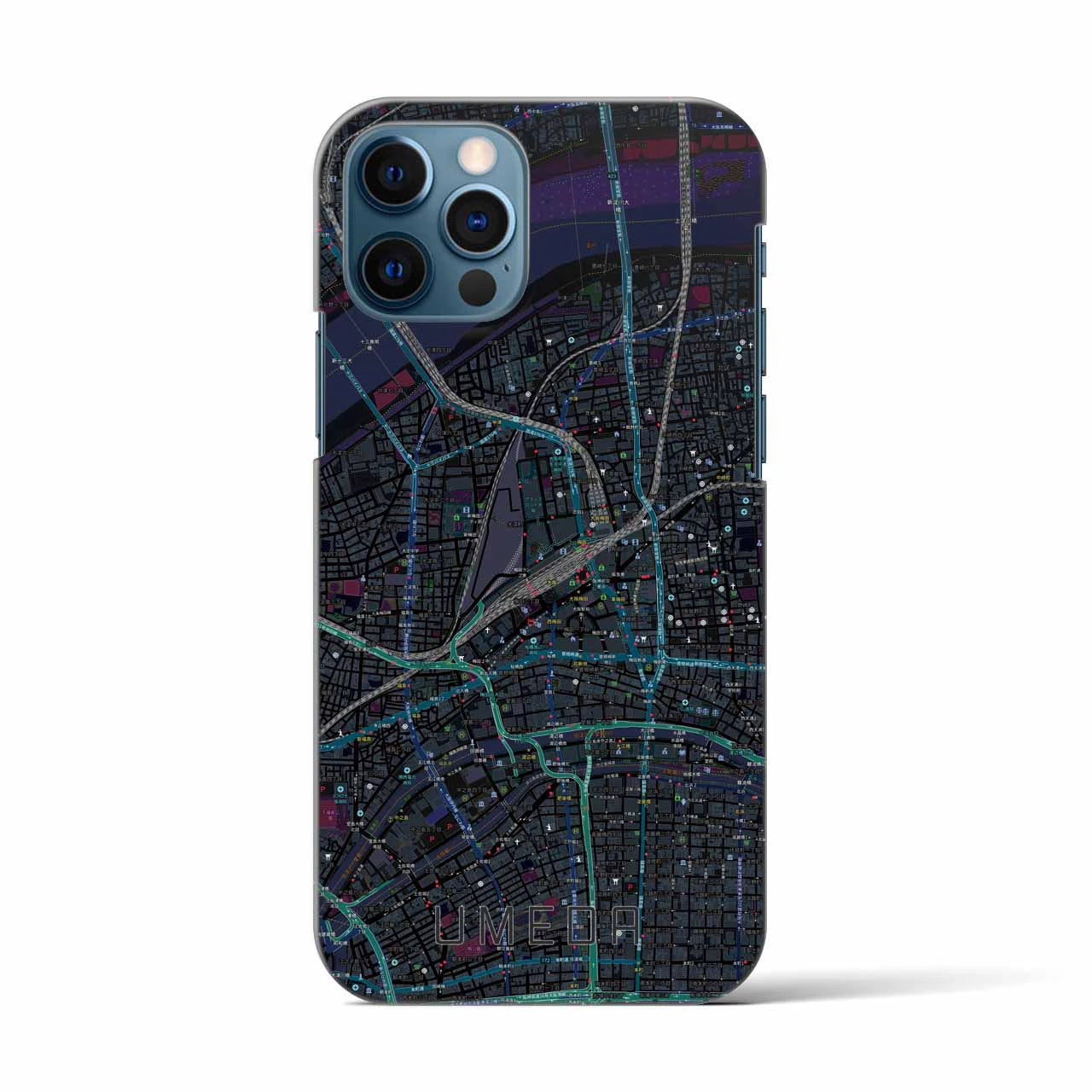 【梅田(大阪府)】地図柄iPhoneケース(バックカバータイプ)