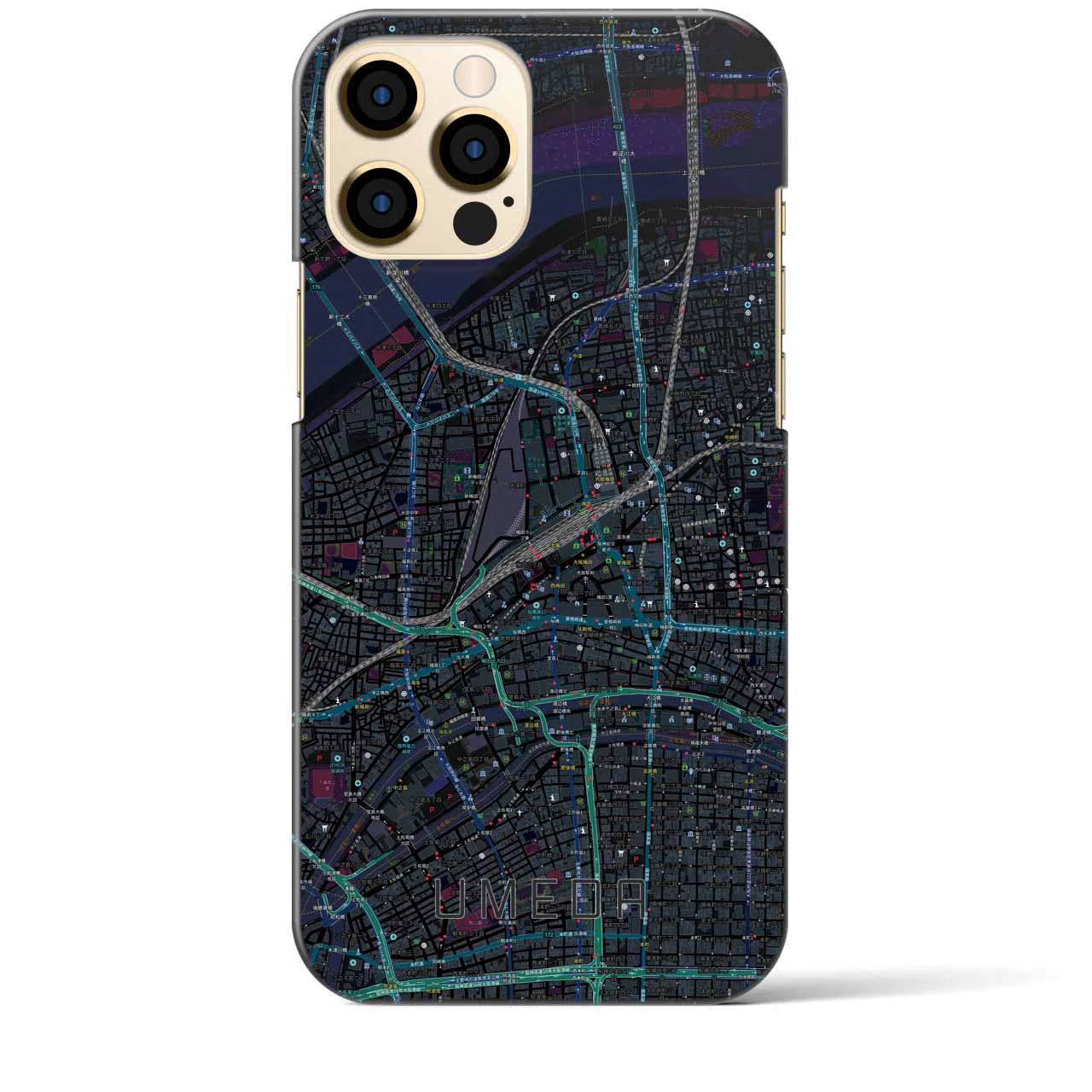 【梅田(大阪府)】地図柄iPhoneケース(バックカバータイプ)