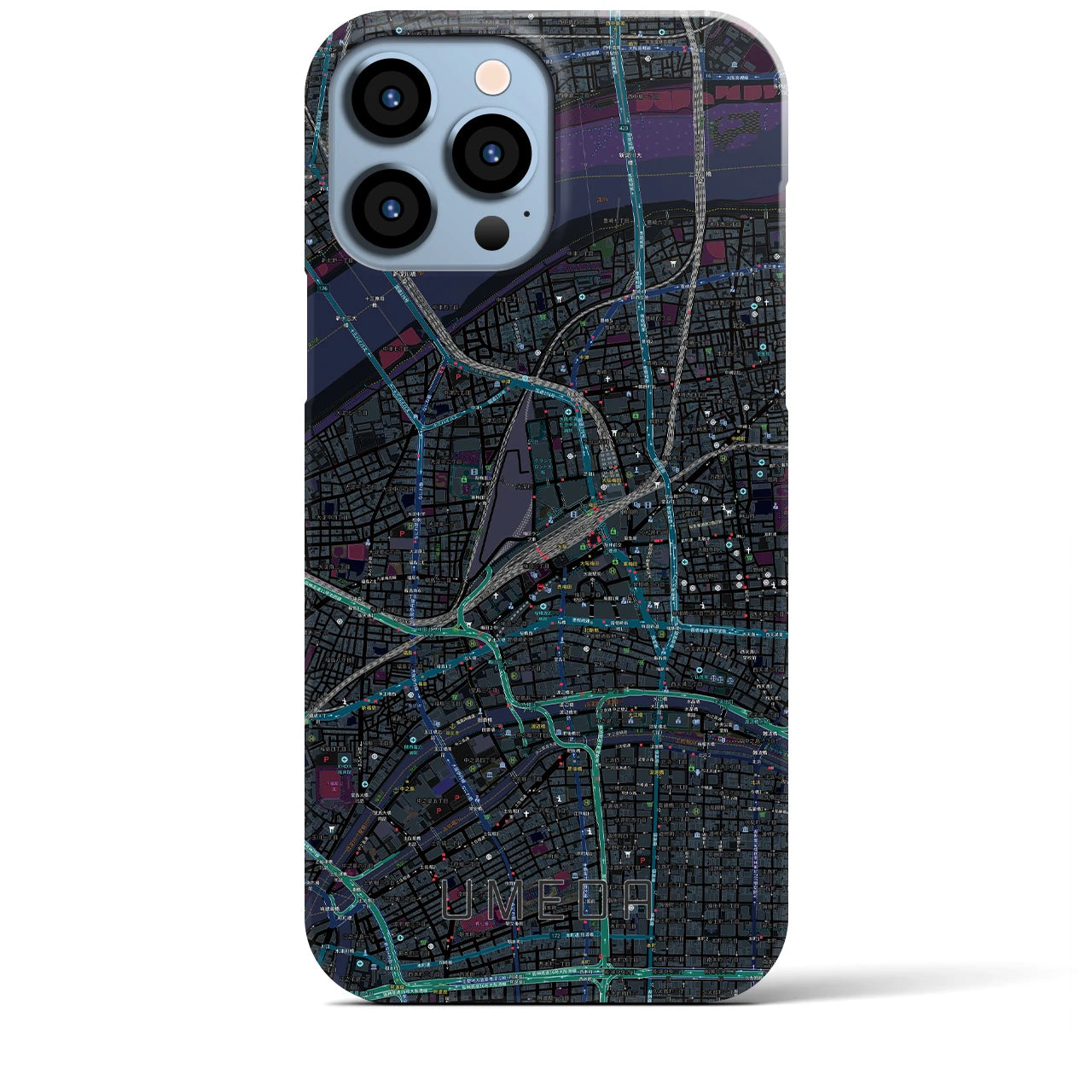 【梅田(大阪府)】地図柄iPhoneケース(バックカバータイプ)