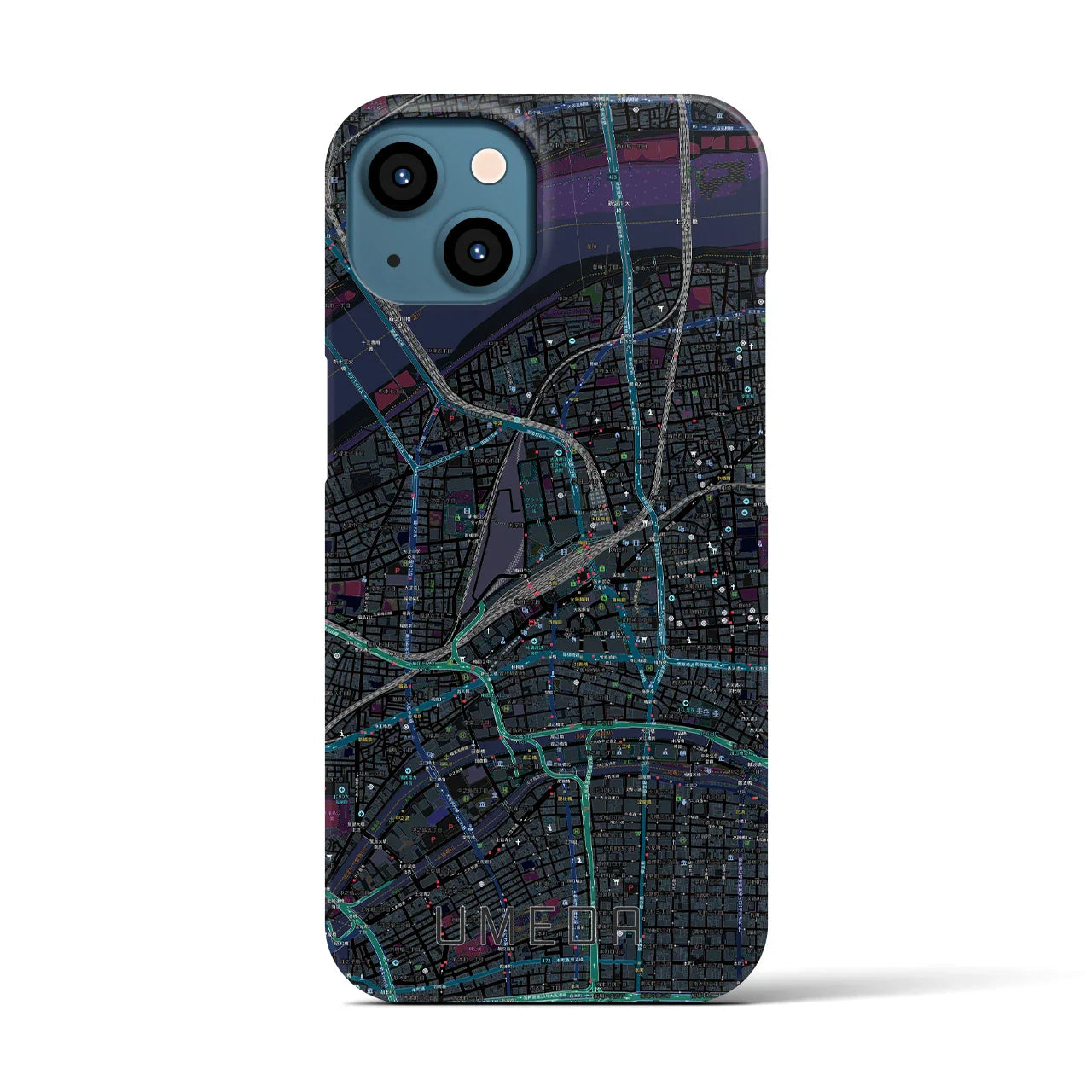 【梅田(大阪府)】地図柄iPhoneケース(バックカバータイプ)