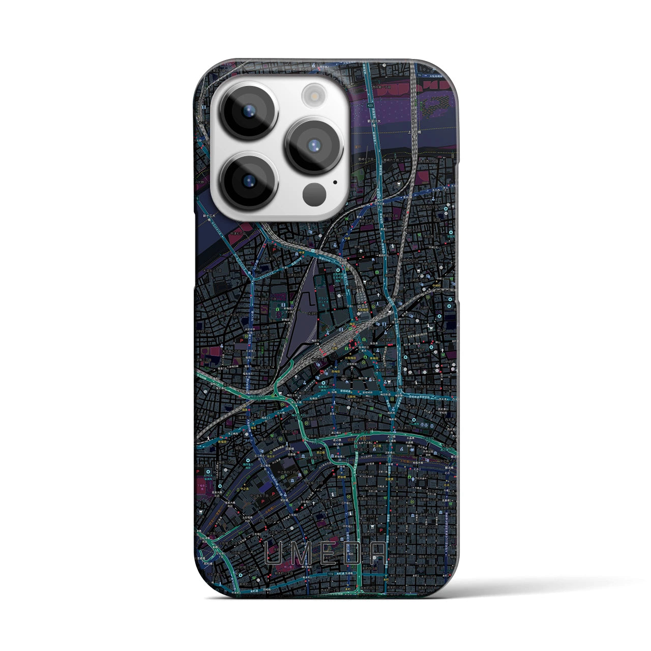 【梅田(大阪府)】地図柄iPhoneケース(バックカバータイプ)