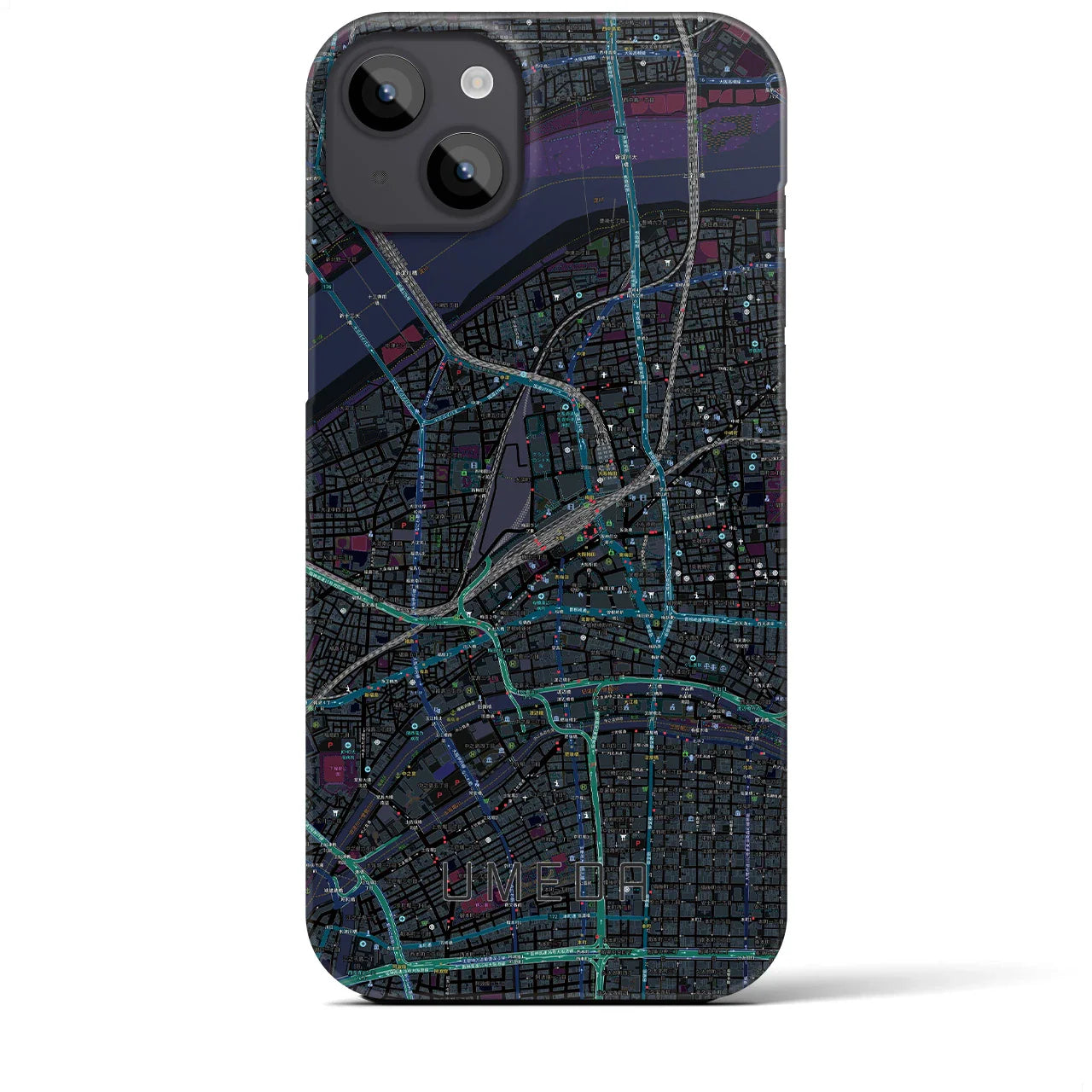 【梅田(大阪府)】地図柄iPhoneケース(バックカバータイプ)