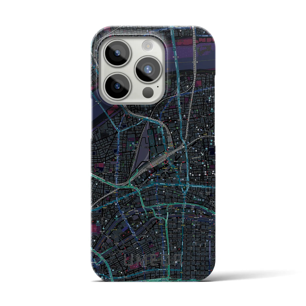 【梅田(大阪府)】地図柄iPhoneケース(バックカバータイプ)