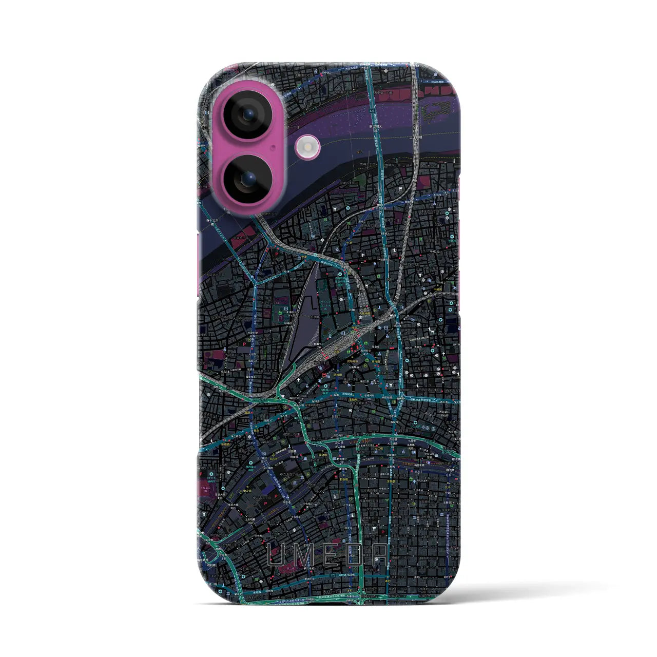 【梅田(大阪府)】地図柄iPhoneケース(バックカバータイプ)