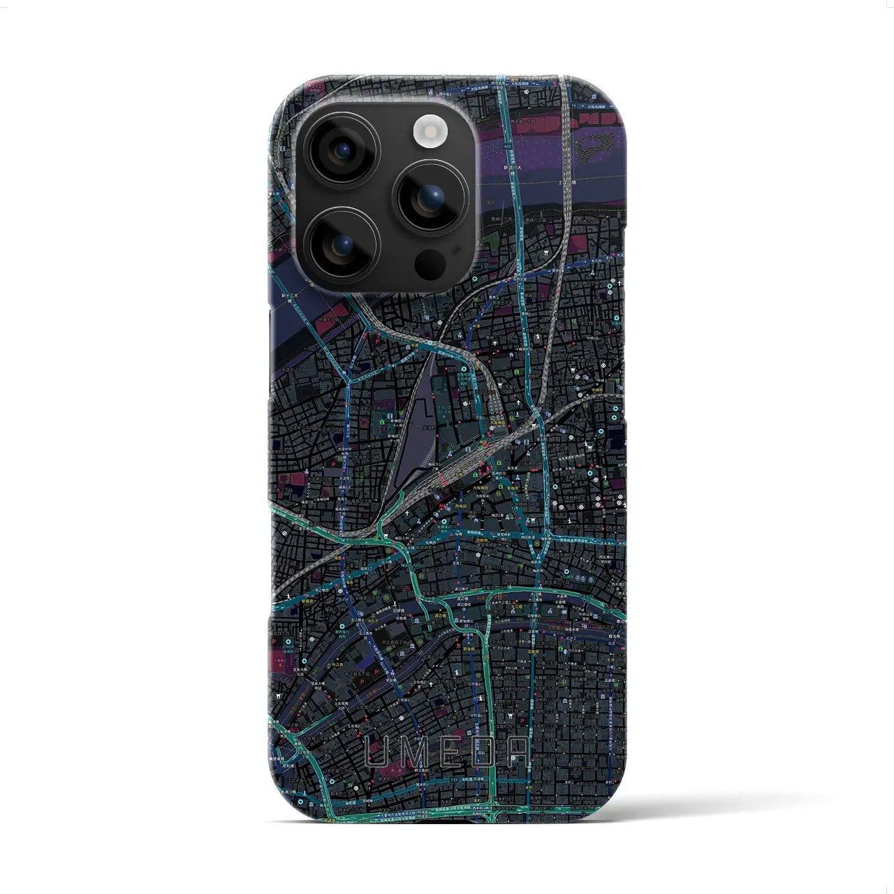 【梅田(大阪府)】地図柄iPhoneケース(バックカバータイプ)