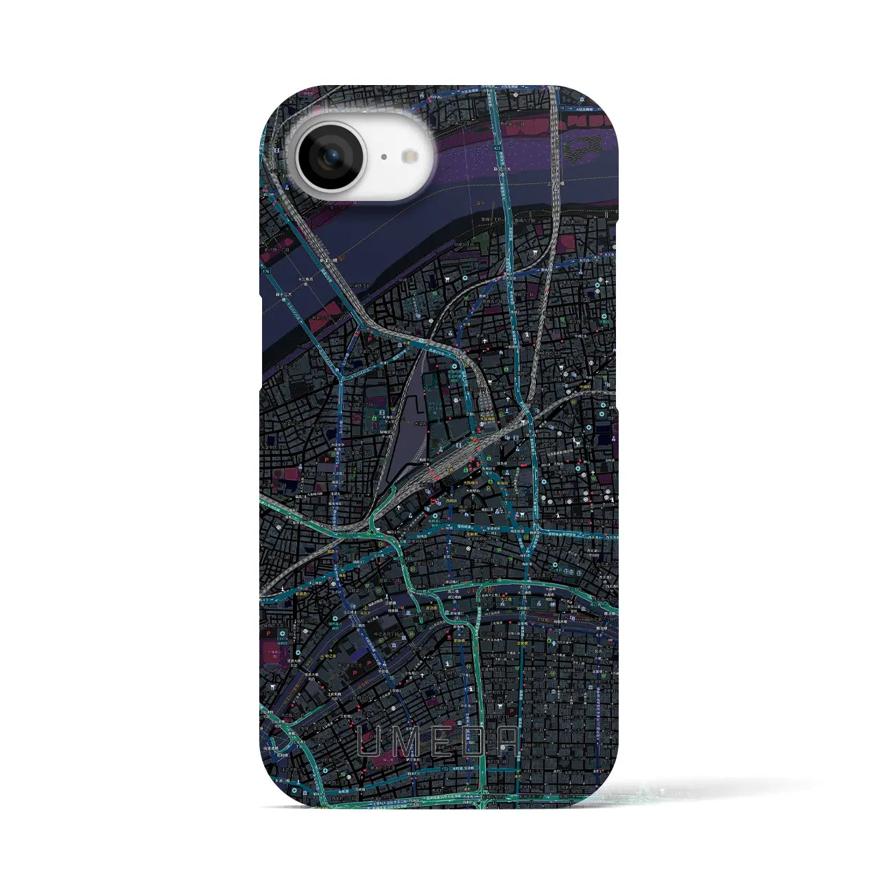 【梅田(大阪府)】地図柄iPhoneケース(バックカバータイプ)