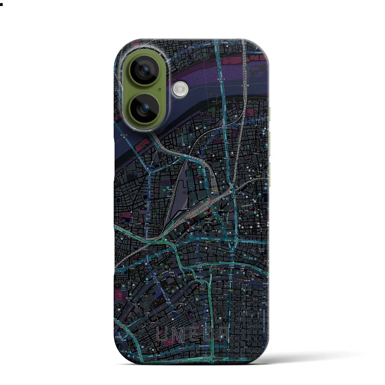 【梅田(大阪府)】地図柄iPhoneケース(バックカバータイプ)