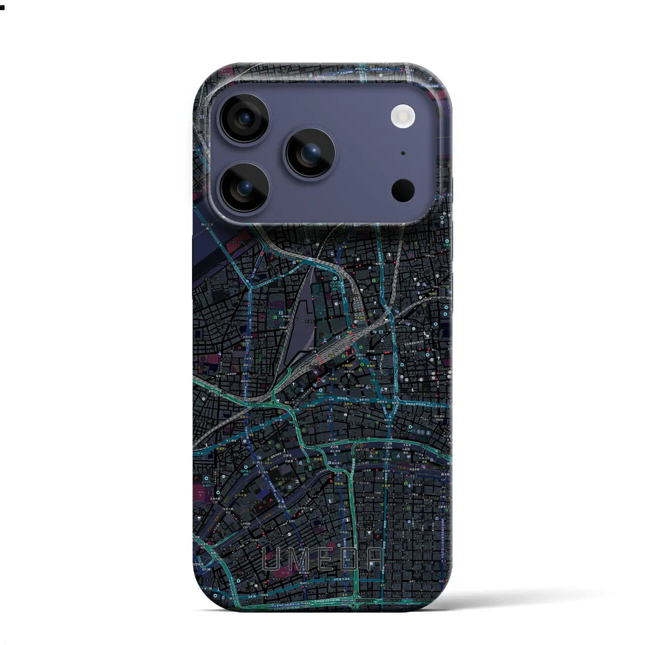 【梅田(大阪府)】地図柄iPhoneケース(バックカバータイプ)