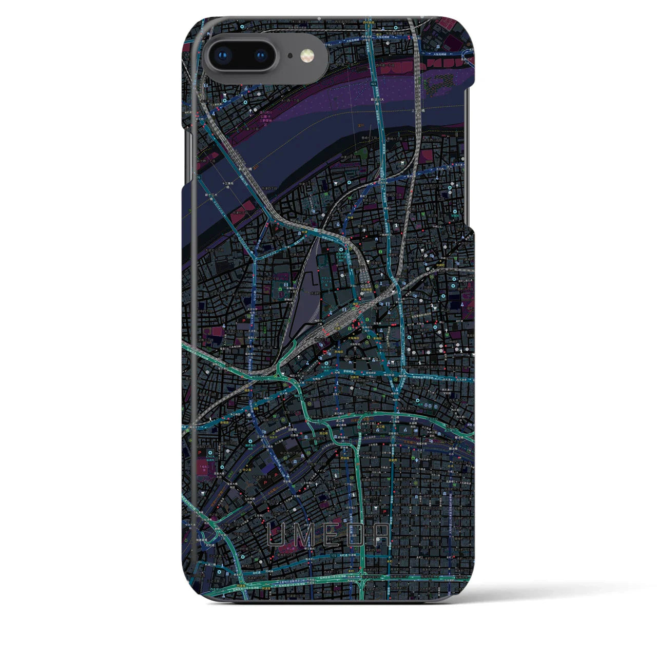 【梅田(大阪府)】地図柄iPhoneケース(バックカバータイプ)