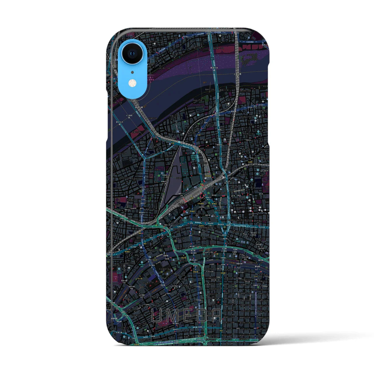 【梅田(大阪府)】地図柄iPhoneケース(バックカバータイプ)