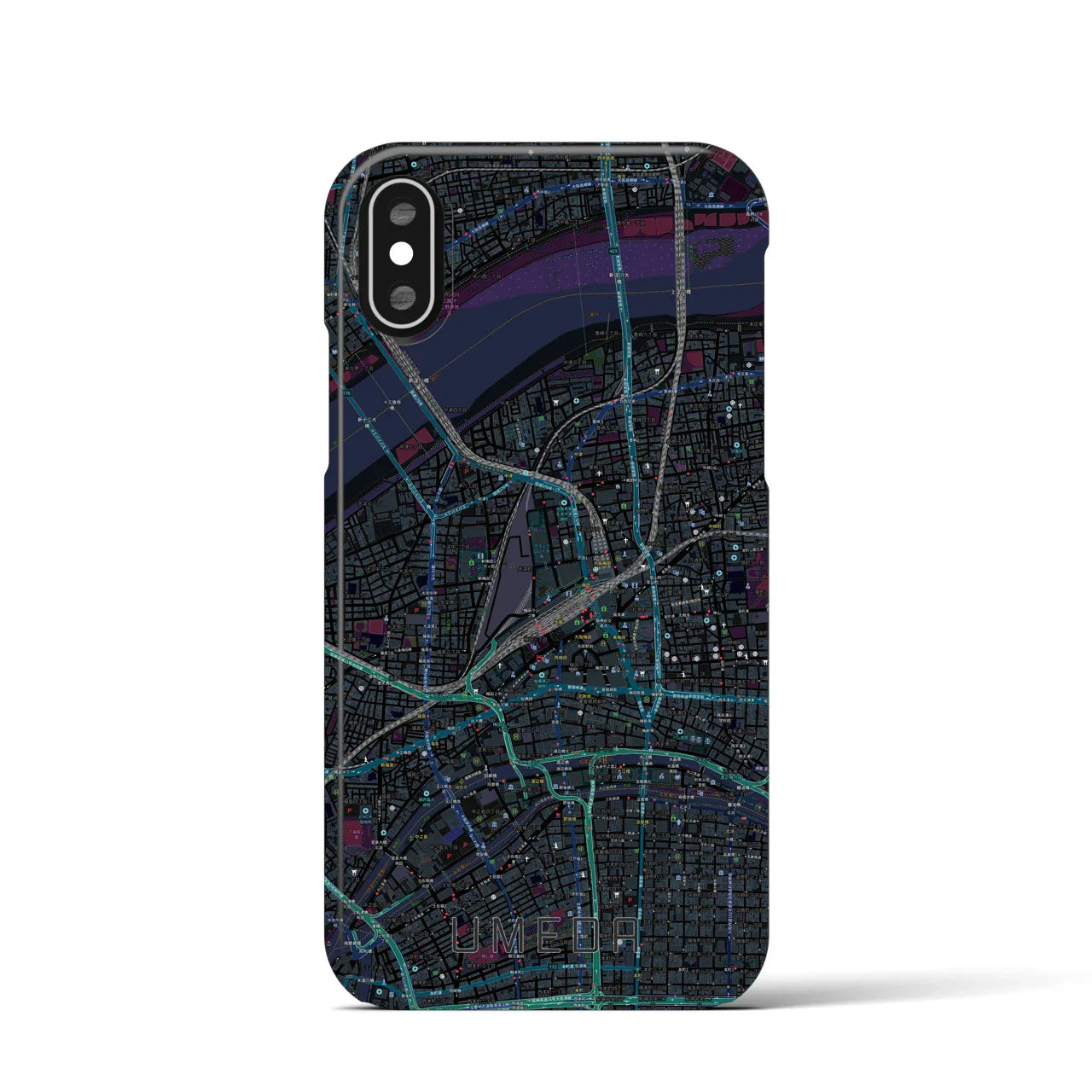 【梅田(大阪府)】地図柄iPhoneケース(バックカバータイプ)