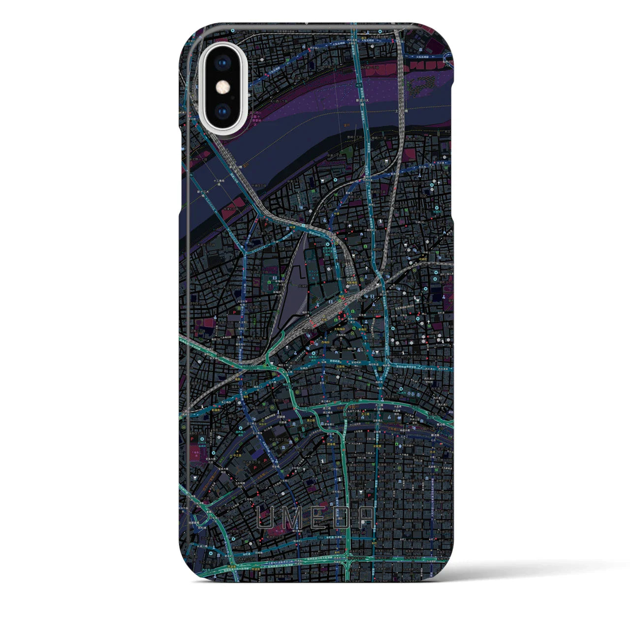 【梅田(大阪府)】地図柄iPhoneケース(バックカバータイプ)