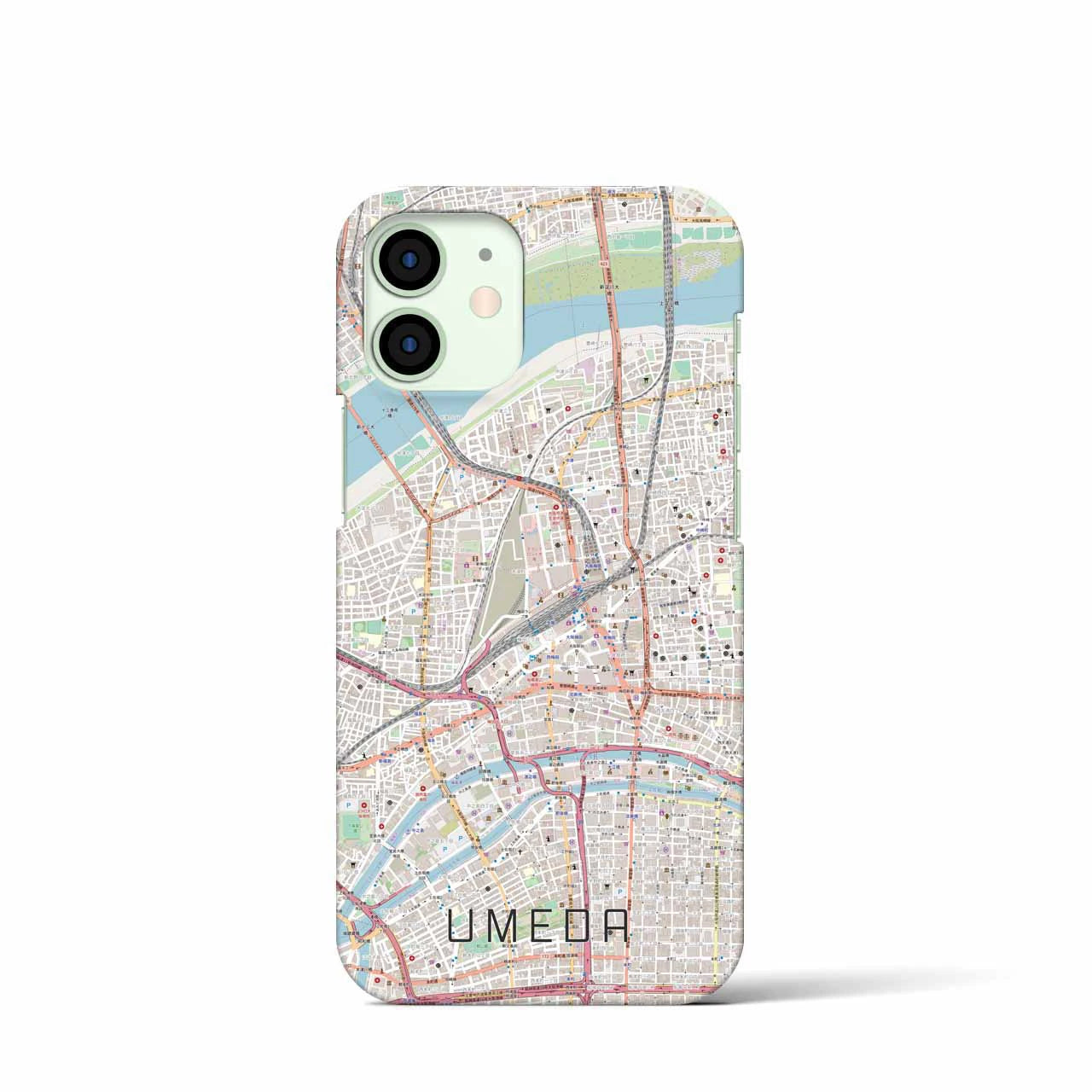 【梅田(大阪府)】地図柄iPhoneケース(バックカバータイプ)