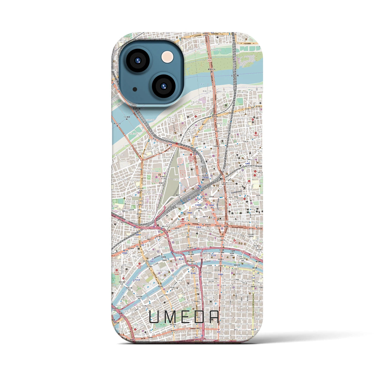 【梅田(大阪府)】地図柄iPhoneケース(バックカバータイプ)