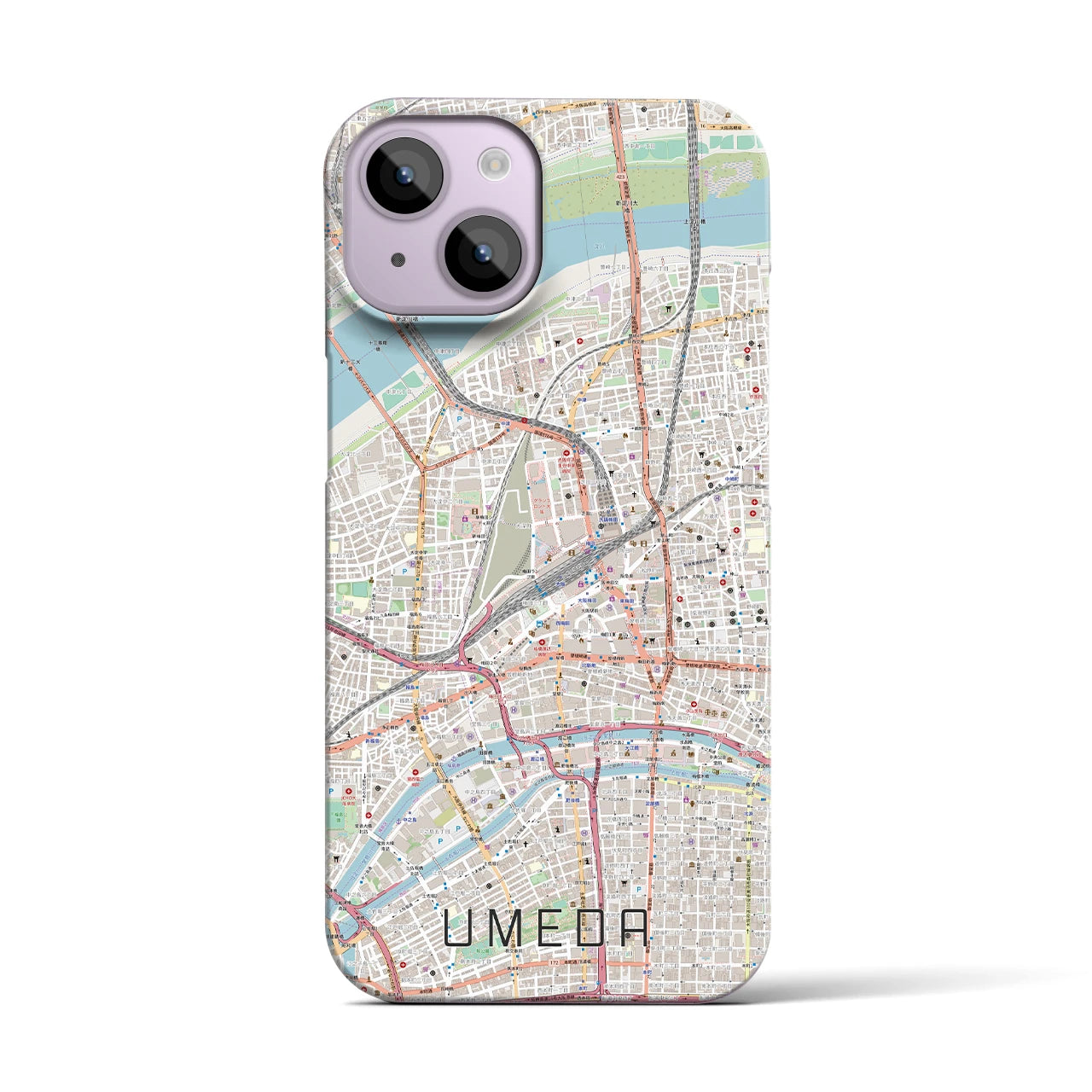 【梅田(大阪府)】地図柄iPhoneケース(バックカバータイプ)