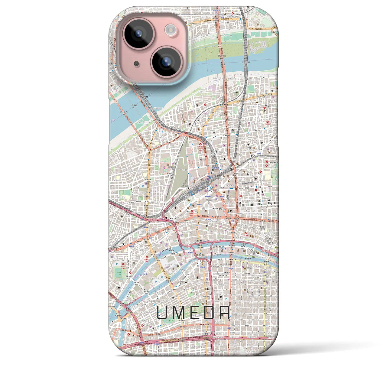 【梅田(大阪府)】地図柄iPhoneケース(バックカバータイプ)