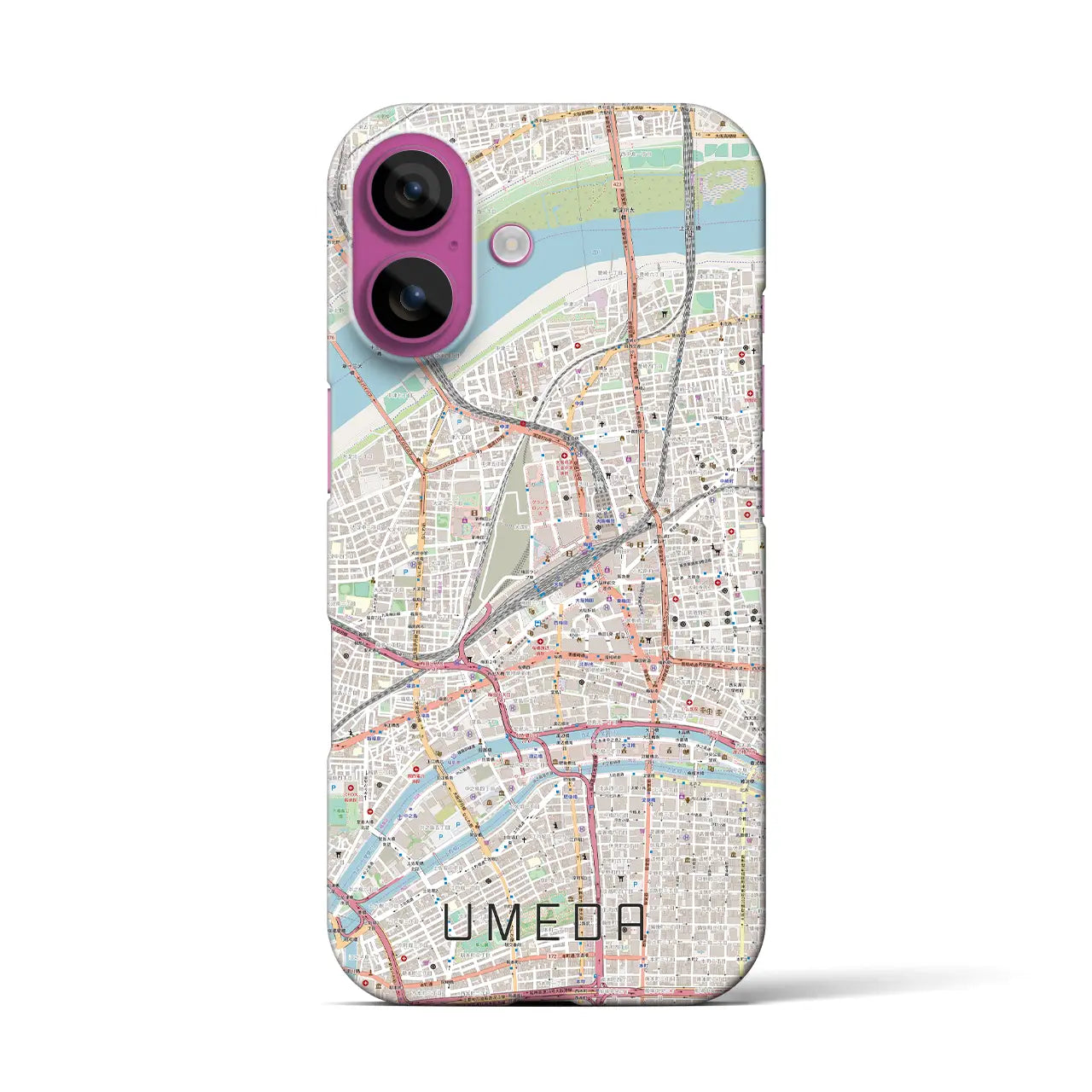 【梅田(大阪府)】地図柄iPhoneケース(バックカバータイプ)