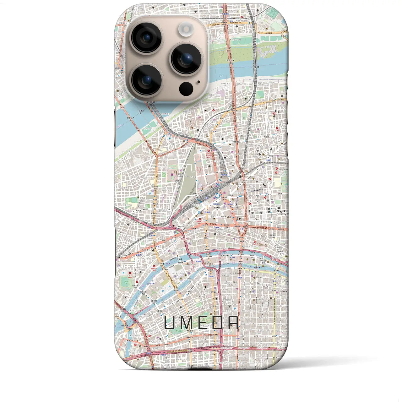 【梅田(大阪府)】地図柄iPhoneケース(バックカバータイプ)
